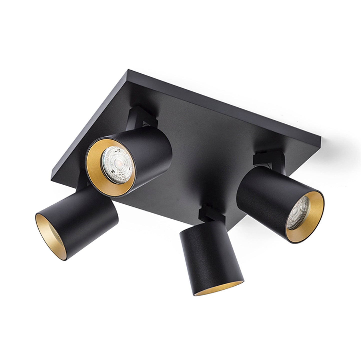 RENDL spotlight KENNY IV ceiling black/gold 230V LED GU10 4x8W R12923 1