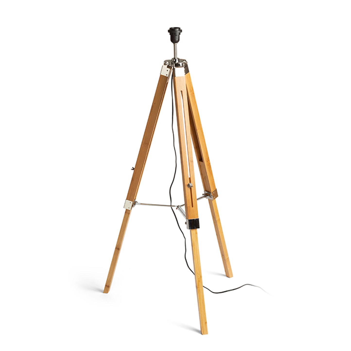 RENDL shades, shade bases, pendent sets ALVIS floor base bamboo/chrome 230V LED E27 15W R13340 1