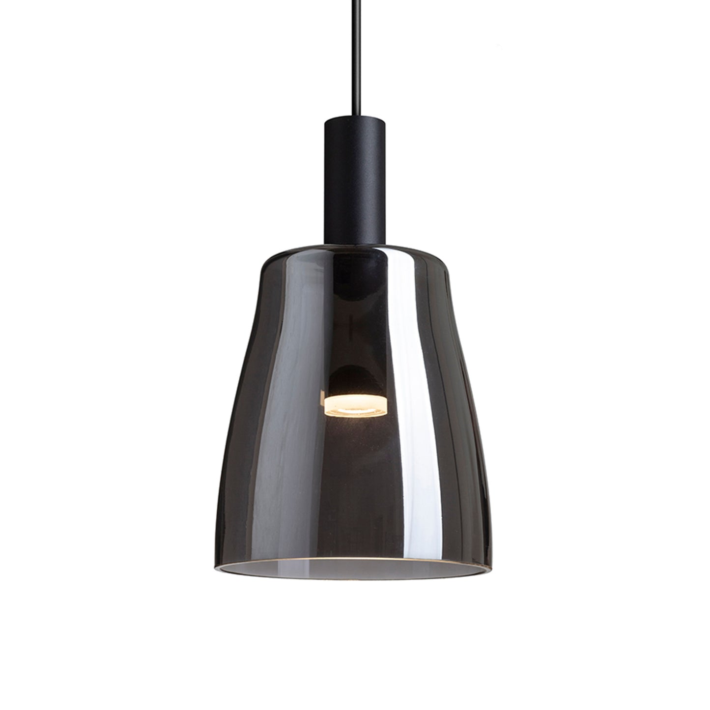 RENDL pendant lamp BELLINI M LED pendant black smoke-colored glass 230V LED 5W 30° 3000K R13652 5