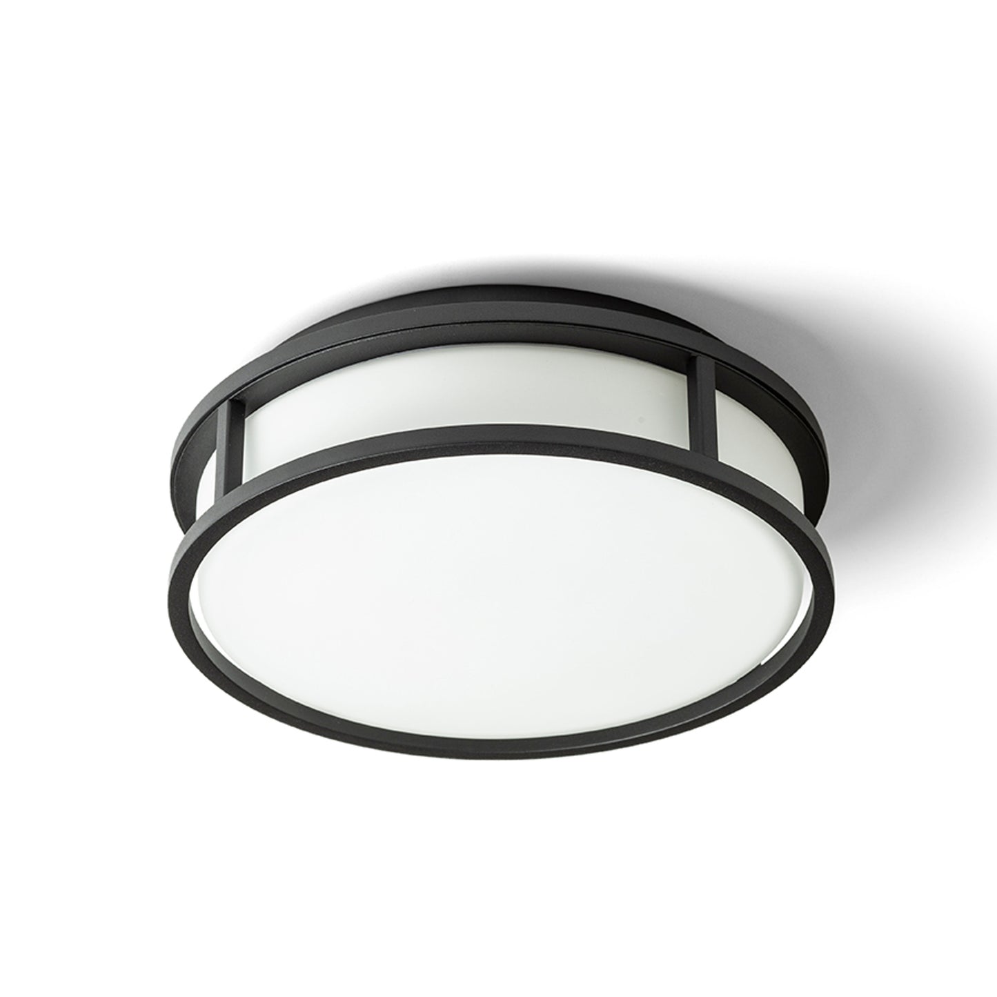 RENDL surface mounted lamp GRANDE LED 25 ceiling opal-colored glass/black 230V LED 12W IP44 3000K R13677 2