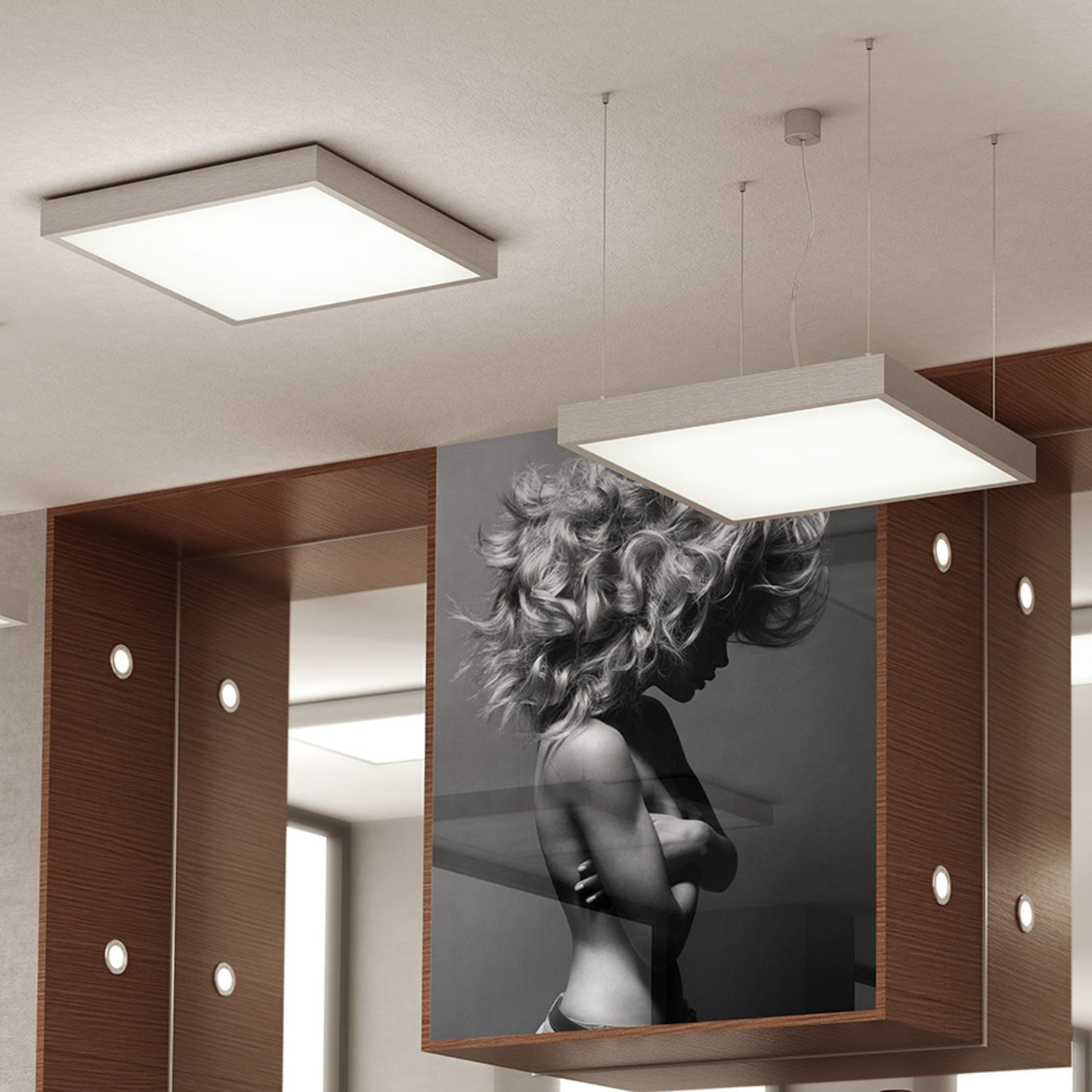 RENDL pendant lamp STRUCTURAL LED 55x55 pendant brushed aluminum 230V LED 48W 3000K R13714 4