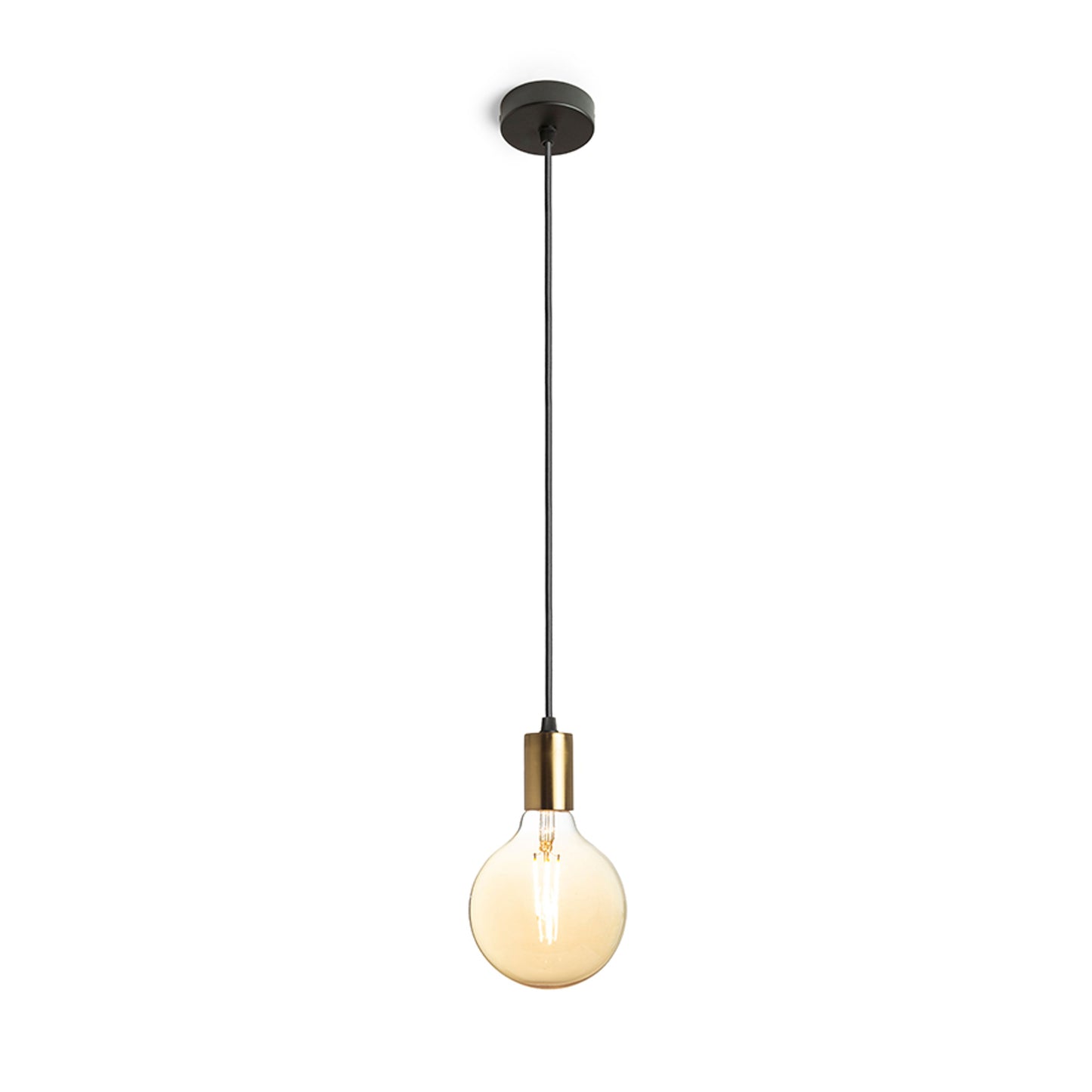 RENDL pendant lamp ARAQ pendant brushed brass/black 230V LED E27 15W R13891 1