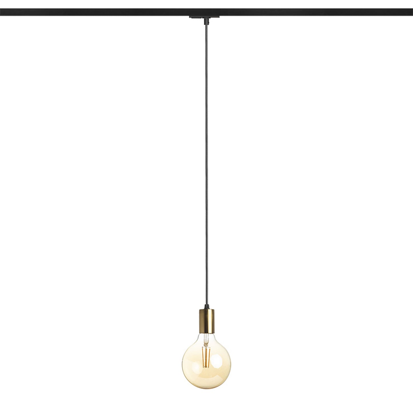 RENDL 1-circuit track system ARAQ for 1-circuit tracks pendant brushed brass/black 230V LED E27 15W R13978 3