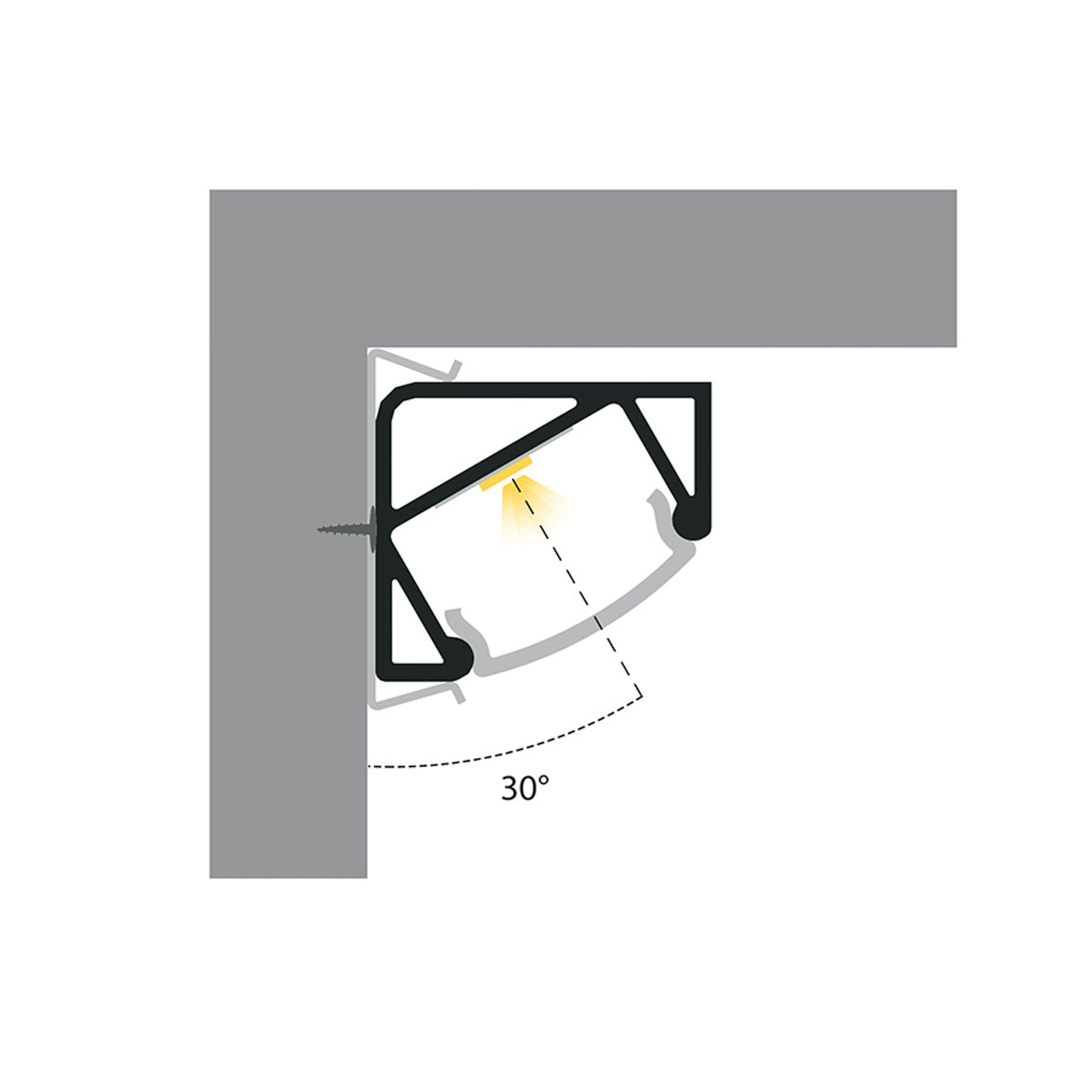 RENDL LED-strip LED PROFILE I 30/60 surface mounted 1m anodized aluminum/matte acrylic R14092 3