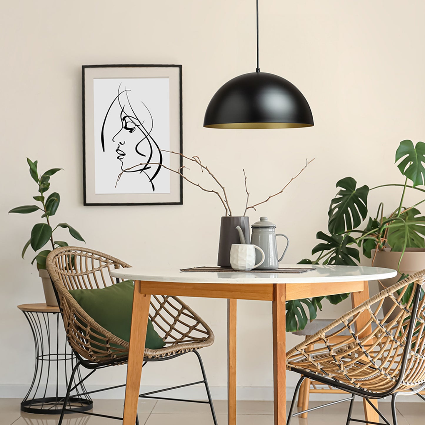 RENDL pendant lamp GLADYS 40 pendant black/gold 230V LED E27 30W R14114 4