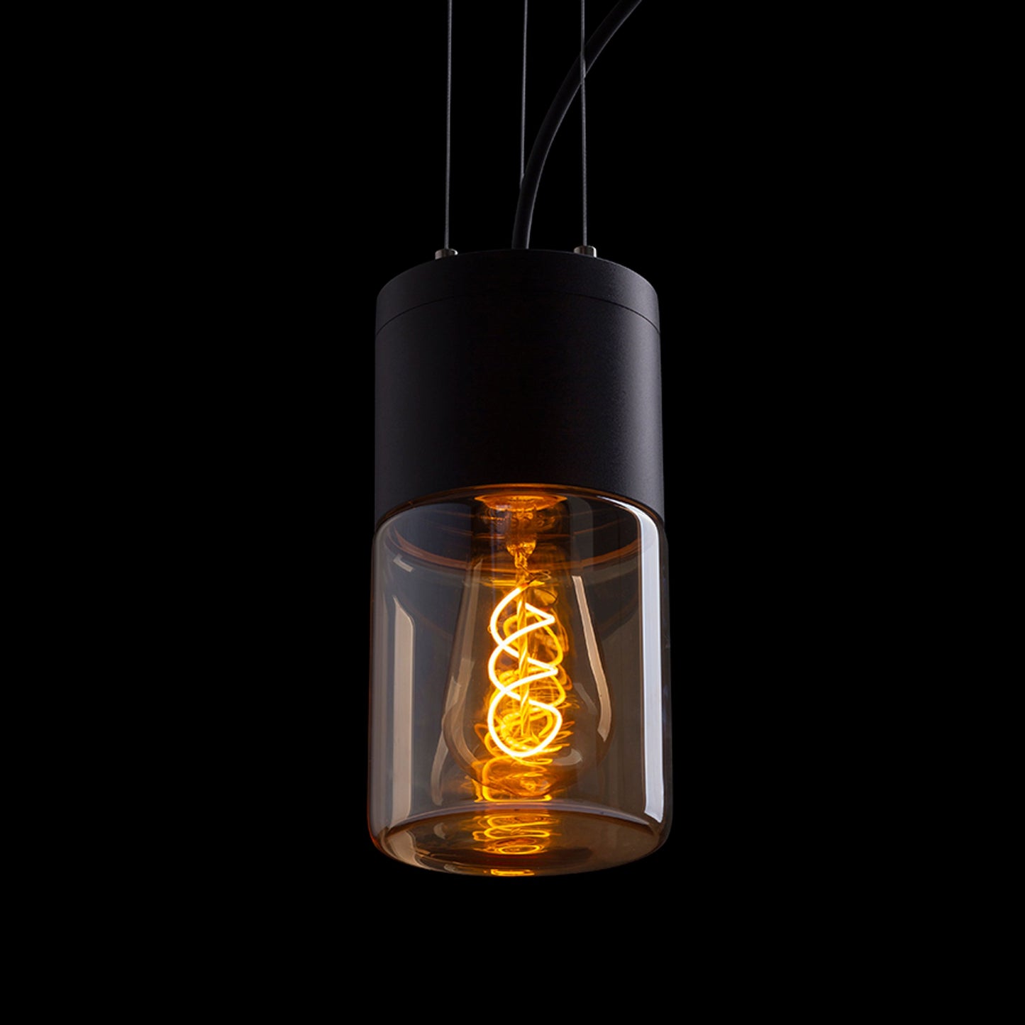 RENDL outdoor lamp QUINN pendant black amber-colored glass 230V LED E27 11W IP54 R14130 4