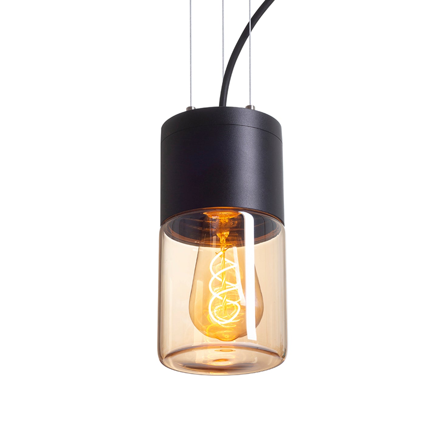 RENDL outdoor lamp QUINN pendant black amber-colored glass 230V LED E27 11W IP54 R14130 9