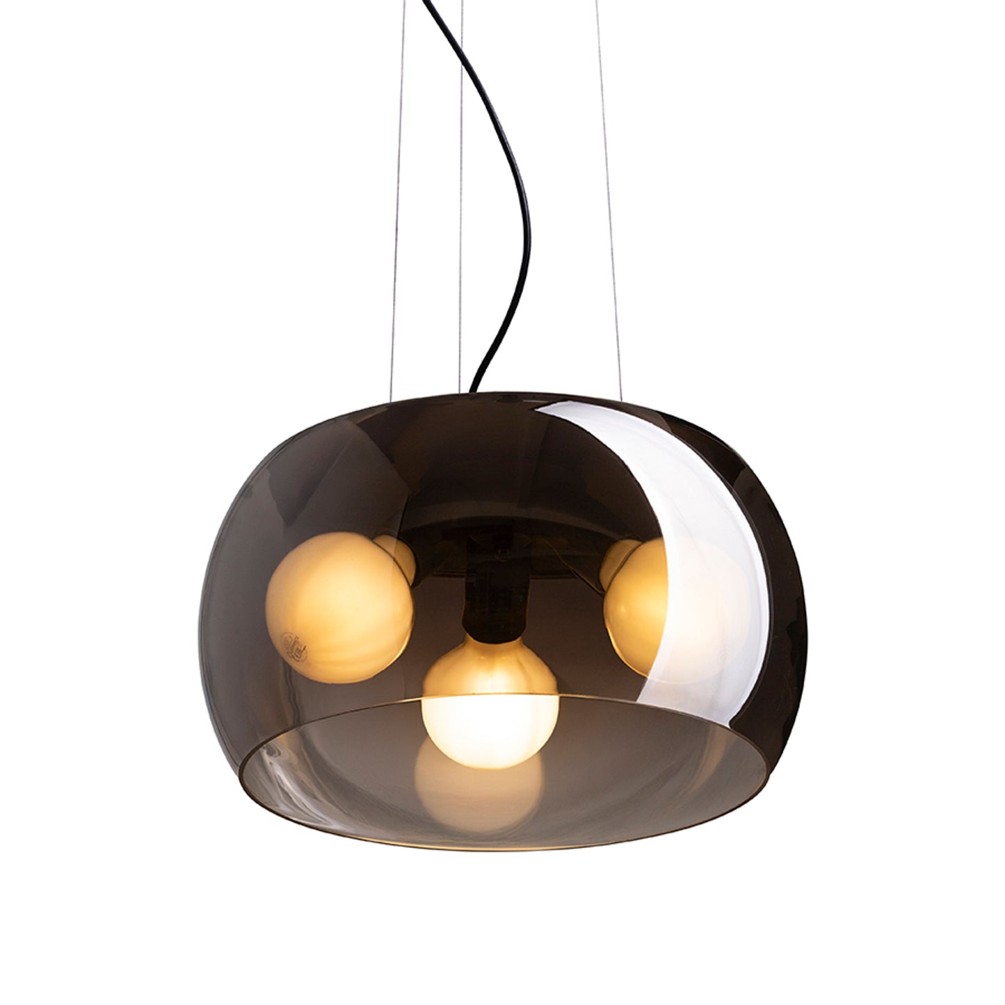 RENDL pendant lamp AMANDA pendant matte black smoke-colored glass 230V LED E27 3x15W R14136 2