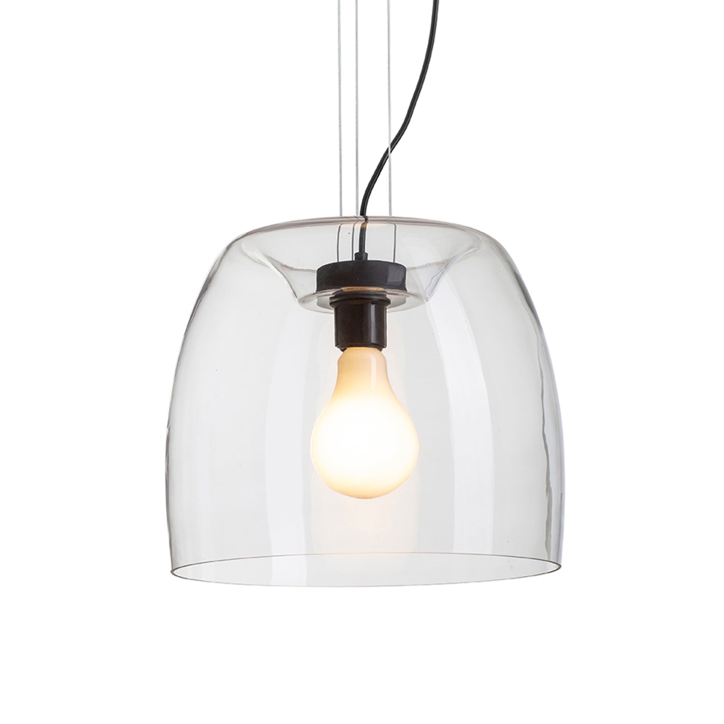 RENDL pendant lamp ORLANDO 35 pendant clear glass/black 230V LED E27 24W R14395 2