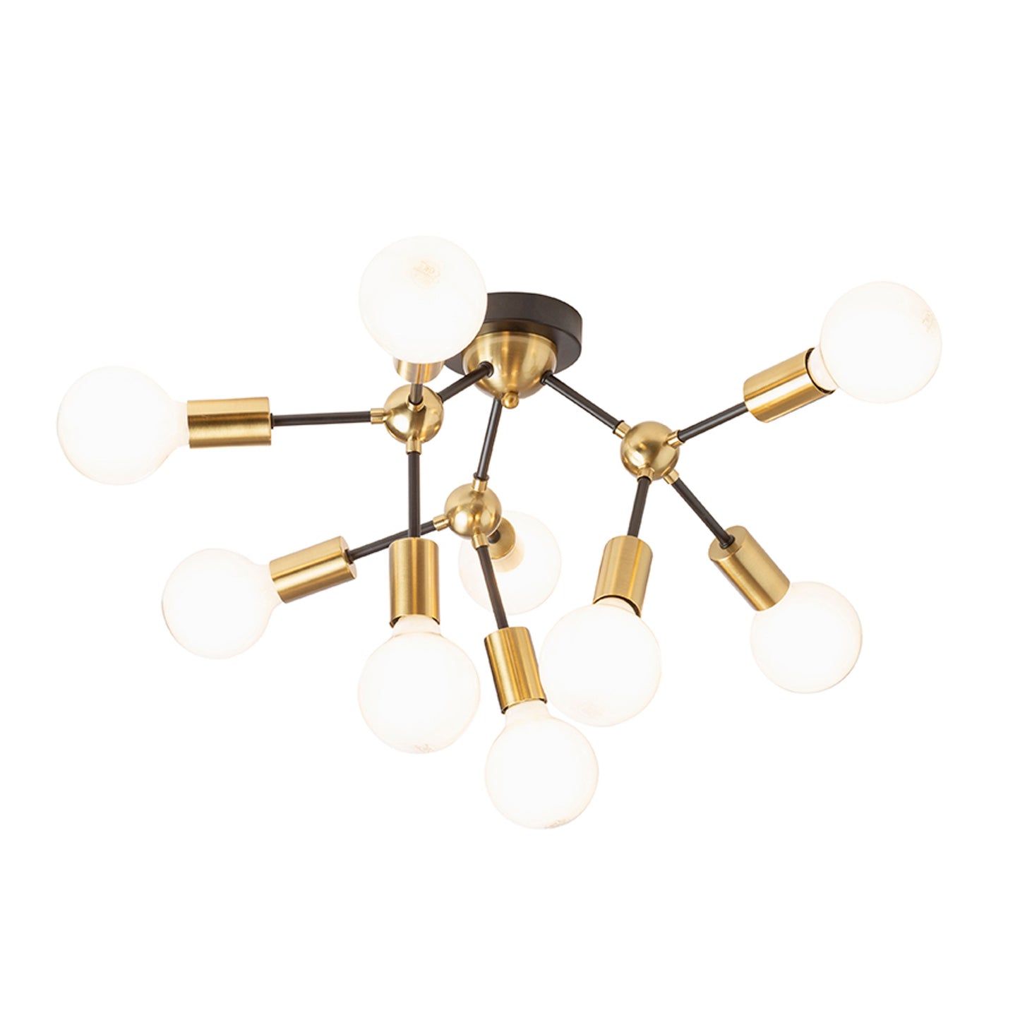 RENDL surface mounted lamp ARTEMIA 9 ceiling black brushed brass 230V LED E27 9x15W R14397 5