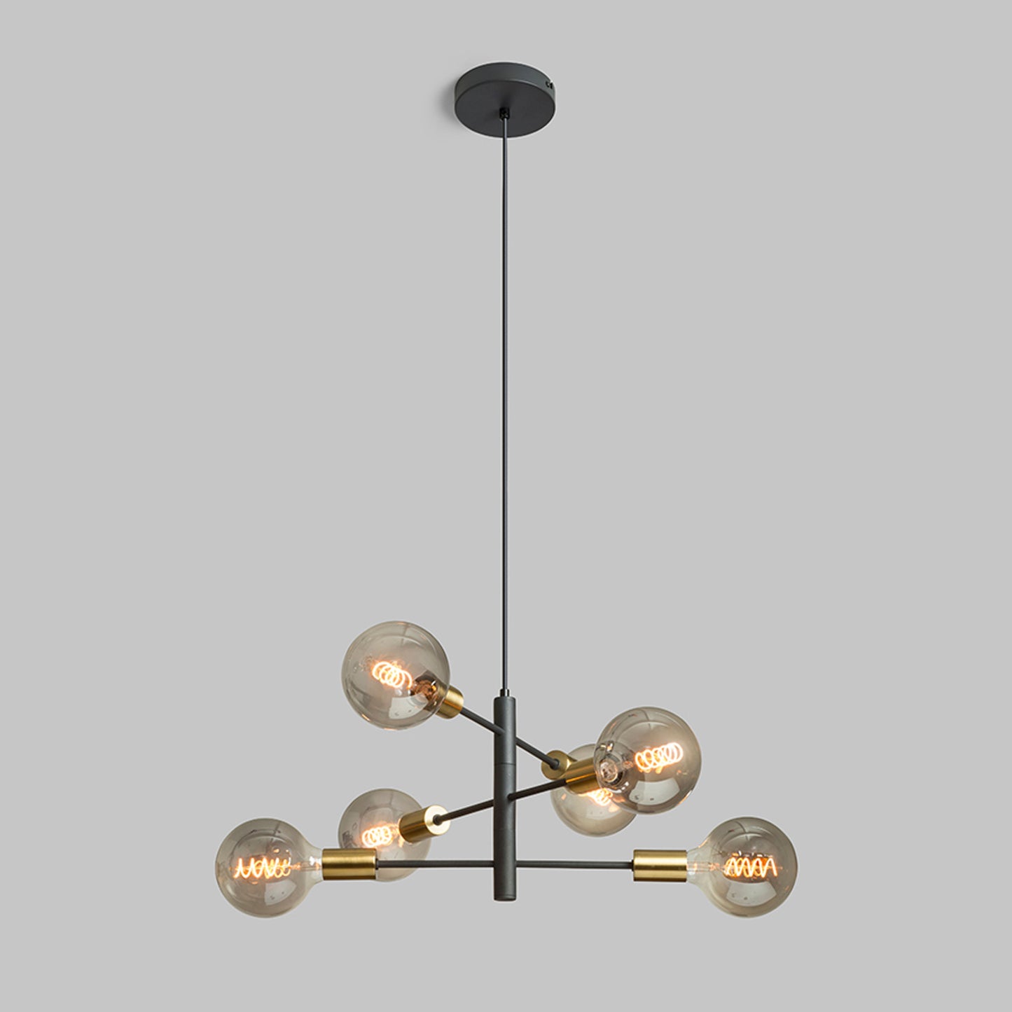 RENDL pendant lamp ARTEMIA 6 pendant black brushed brass 230V LED E27 6x15W R14399 11