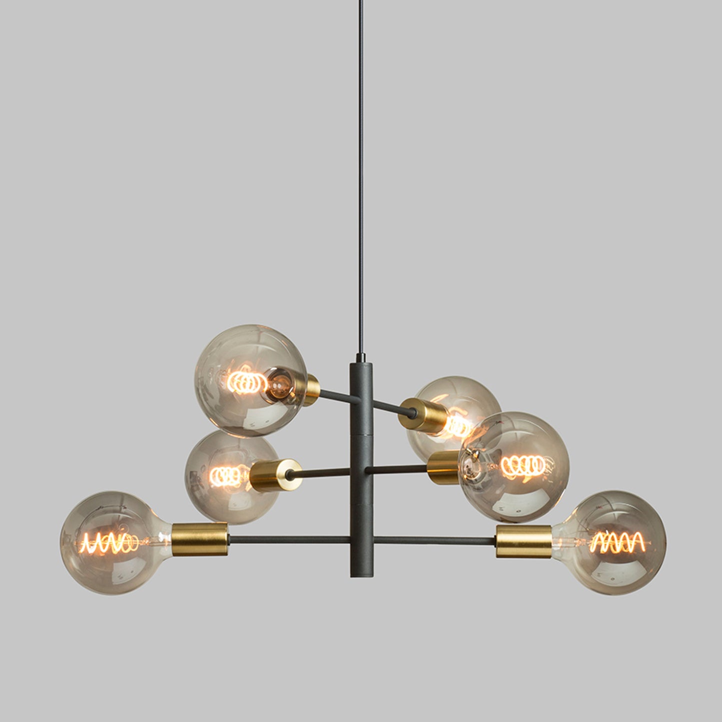 RENDL pendant lamp ARTEMIA 6 pendant black brushed brass 230V LED E27 6x15W R14399 12