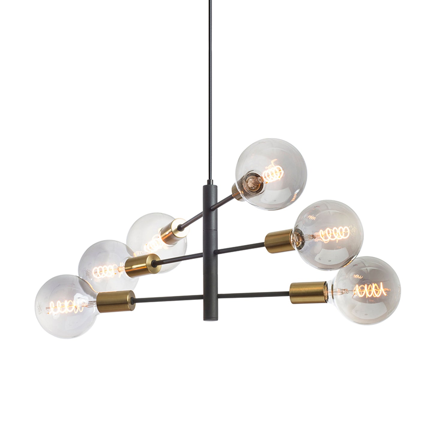 RENDL pendant lamp ARTEMIA 6 pendant black brushed brass 230V LED E27 6x15W R14399 2