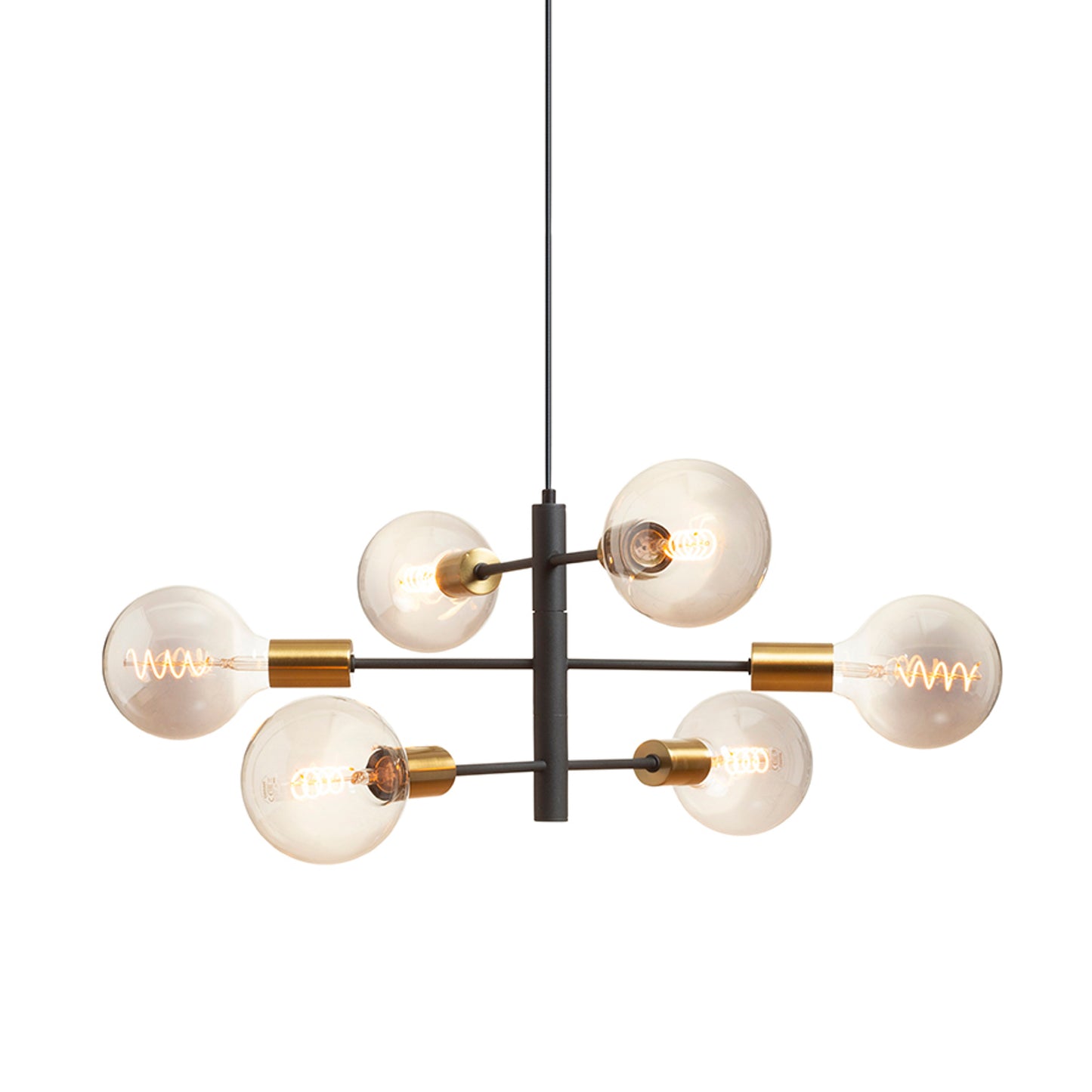 RENDL pendant lamp ARTEMIA 6 pendant black brushed brass 230V LED E27 6x15W R14399 4