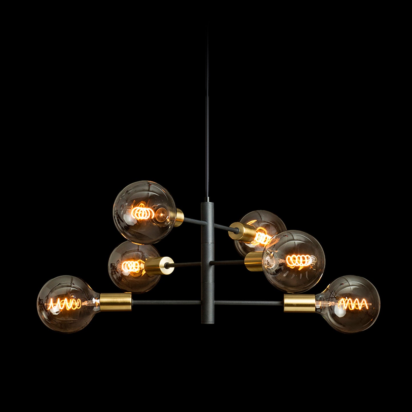RENDL pendant lamp ARTEMIA 6 pendant black brushed brass 230V LED E27 6x15W R14399 8