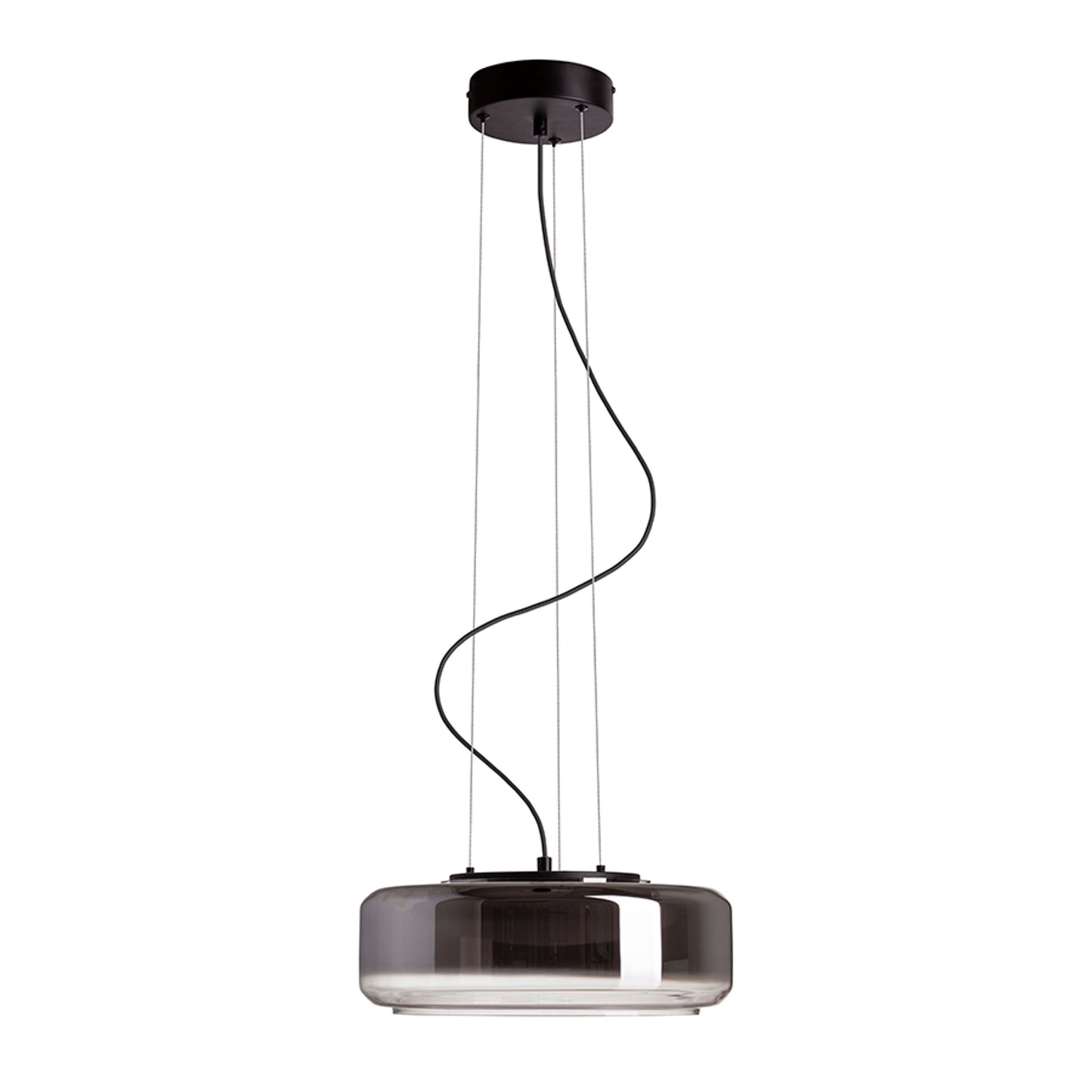 RENDL pendant lamp NAOMI 35 pendant smoke-colored glass/frosted glass/black 230V LED 18W 3000K R14400 1
