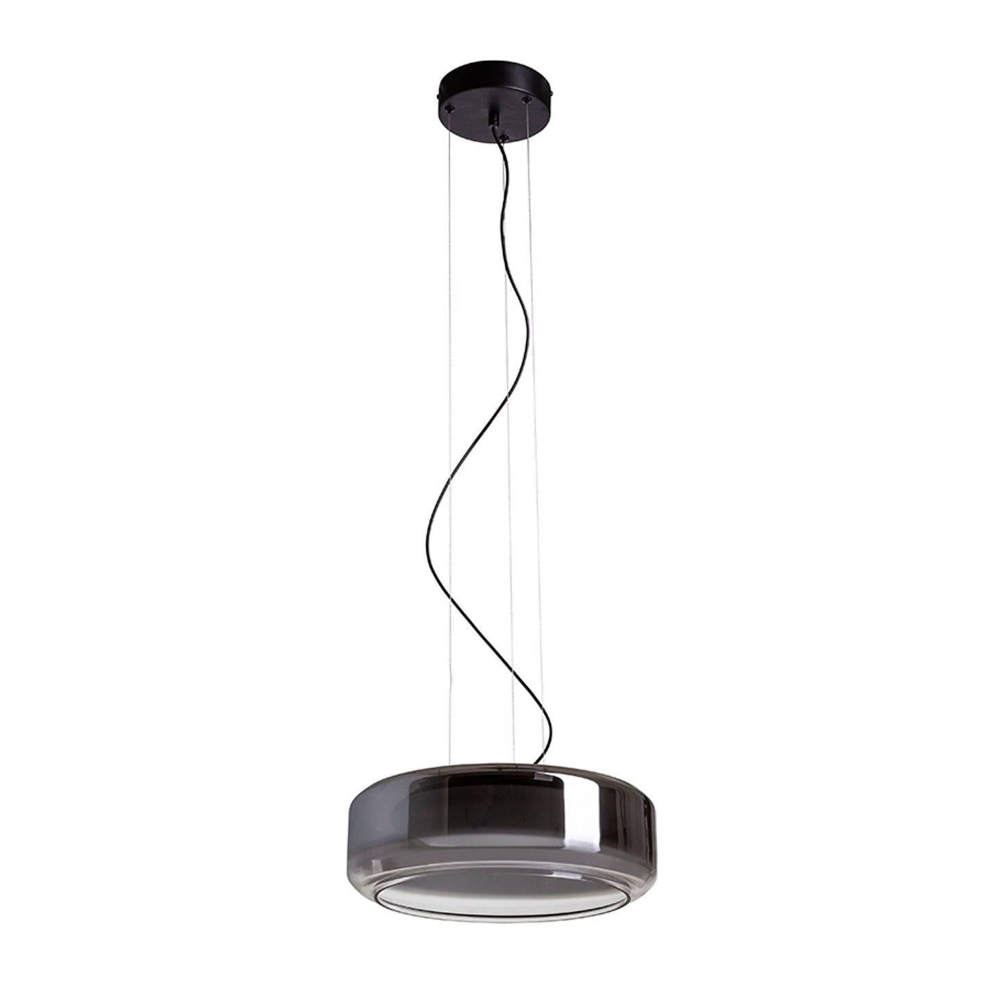 RENDL pendant lamp NAOMI 35 pendant smoke-colored glass/frosted glass/black 230V LED 18W 3000K R14400 9