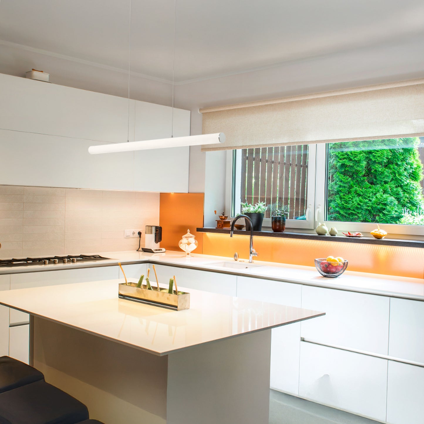 RENDL pendant lamp RIVIER LED I pendant chrome/frosted acrylic 230V LED 24W 3000K R14494 3