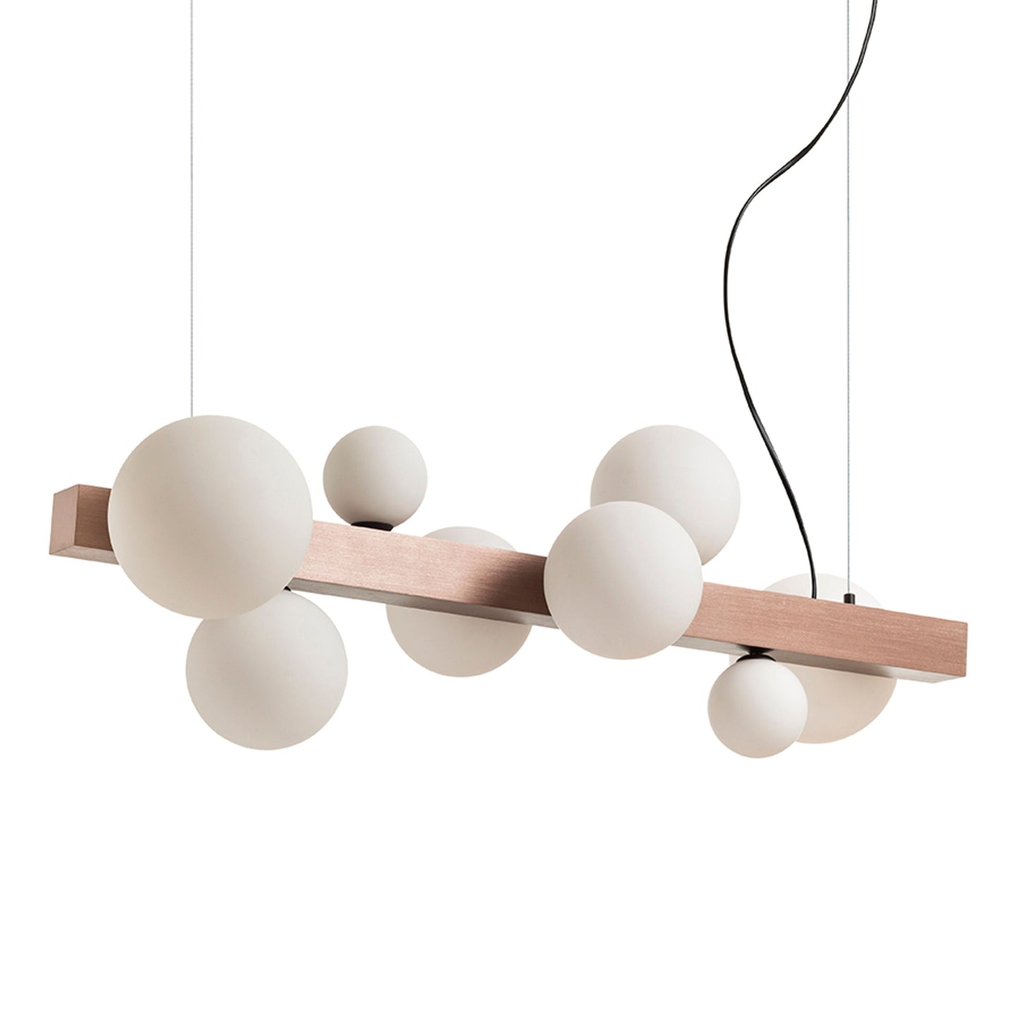 RENDL pendant lamp KASSANDRA pendant opal-colored glass/brushed bronze 230V G9 8x6W R14554 2