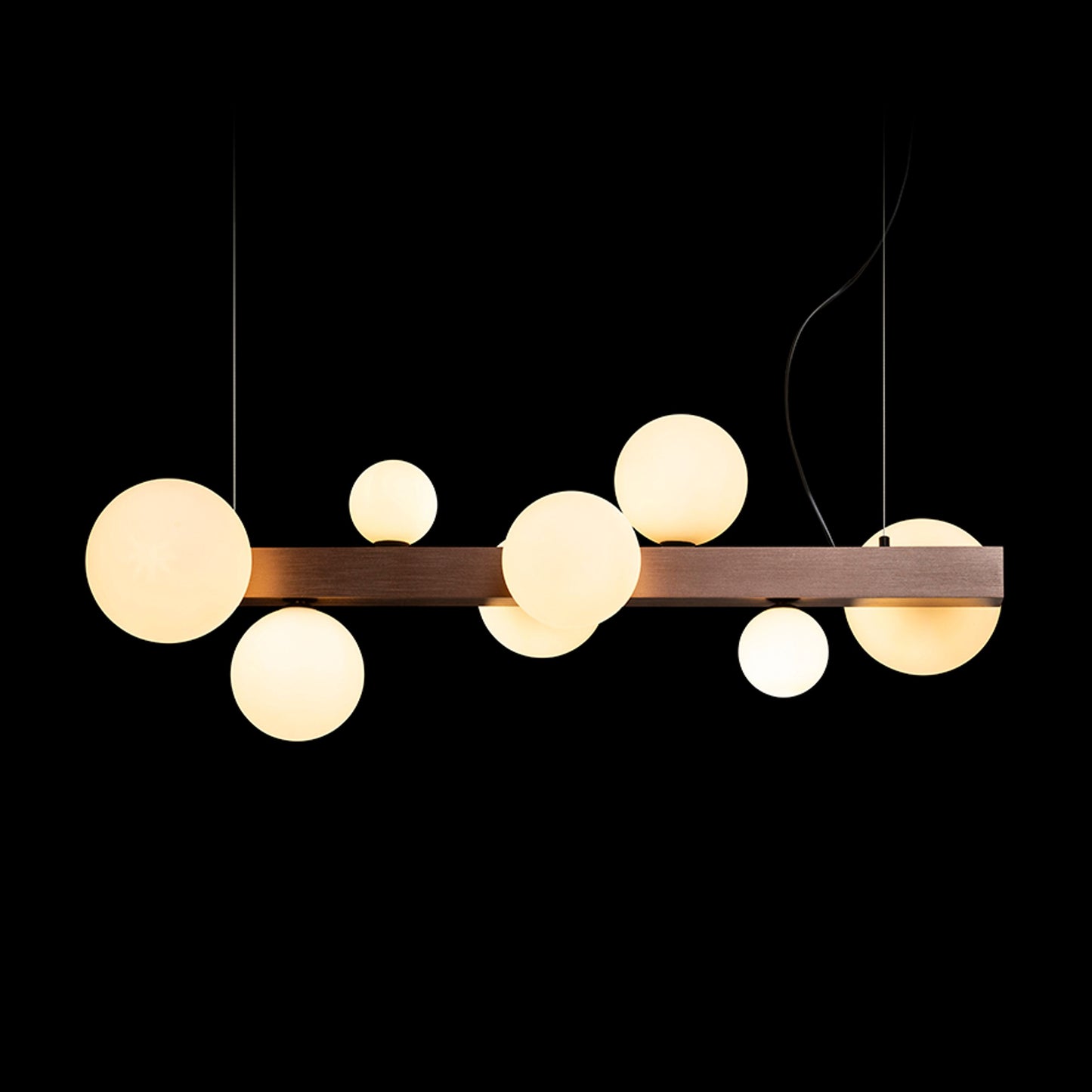RENDL pendant lamp KASSANDRA pendant opal-colored glass/brushed bronze 230V G9 8x6W R14554 3