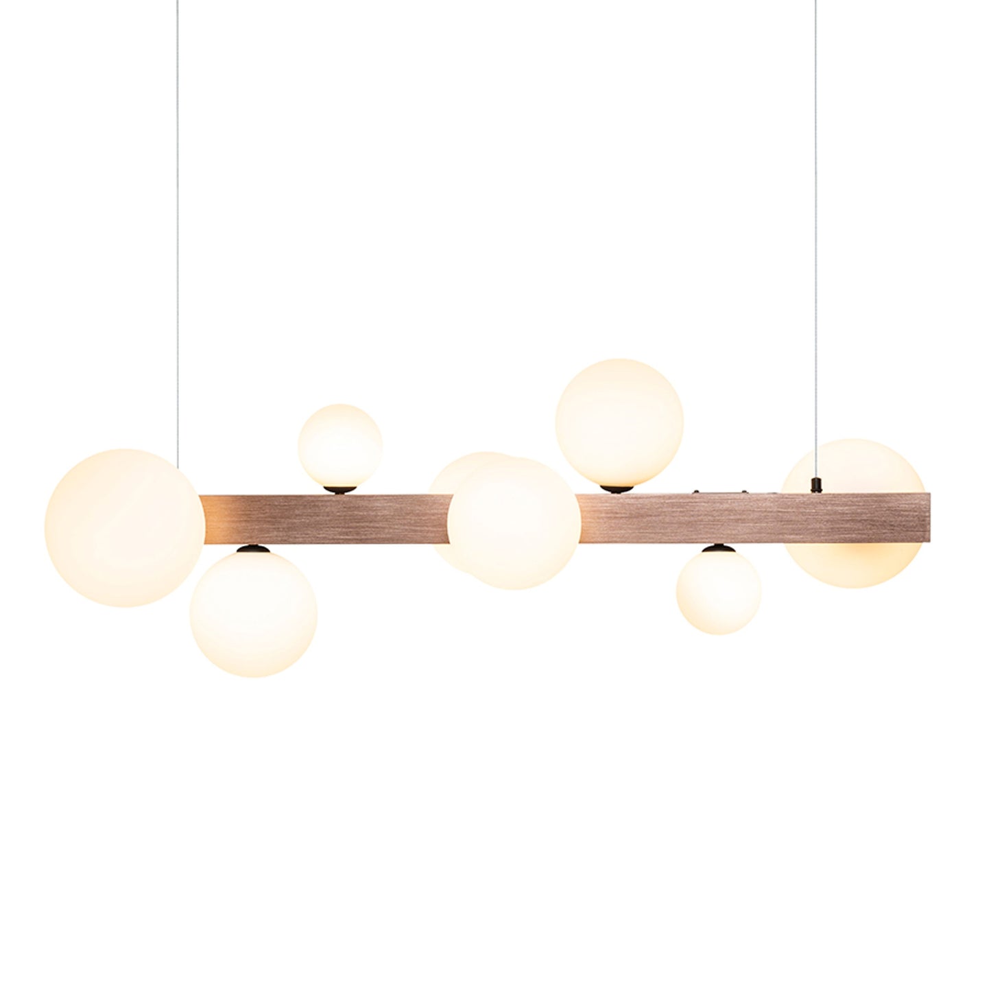 RENDL pendant lamp KASSANDRA pendant opal-colored glass/brushed bronze 230V G9 8x6W R14554 8