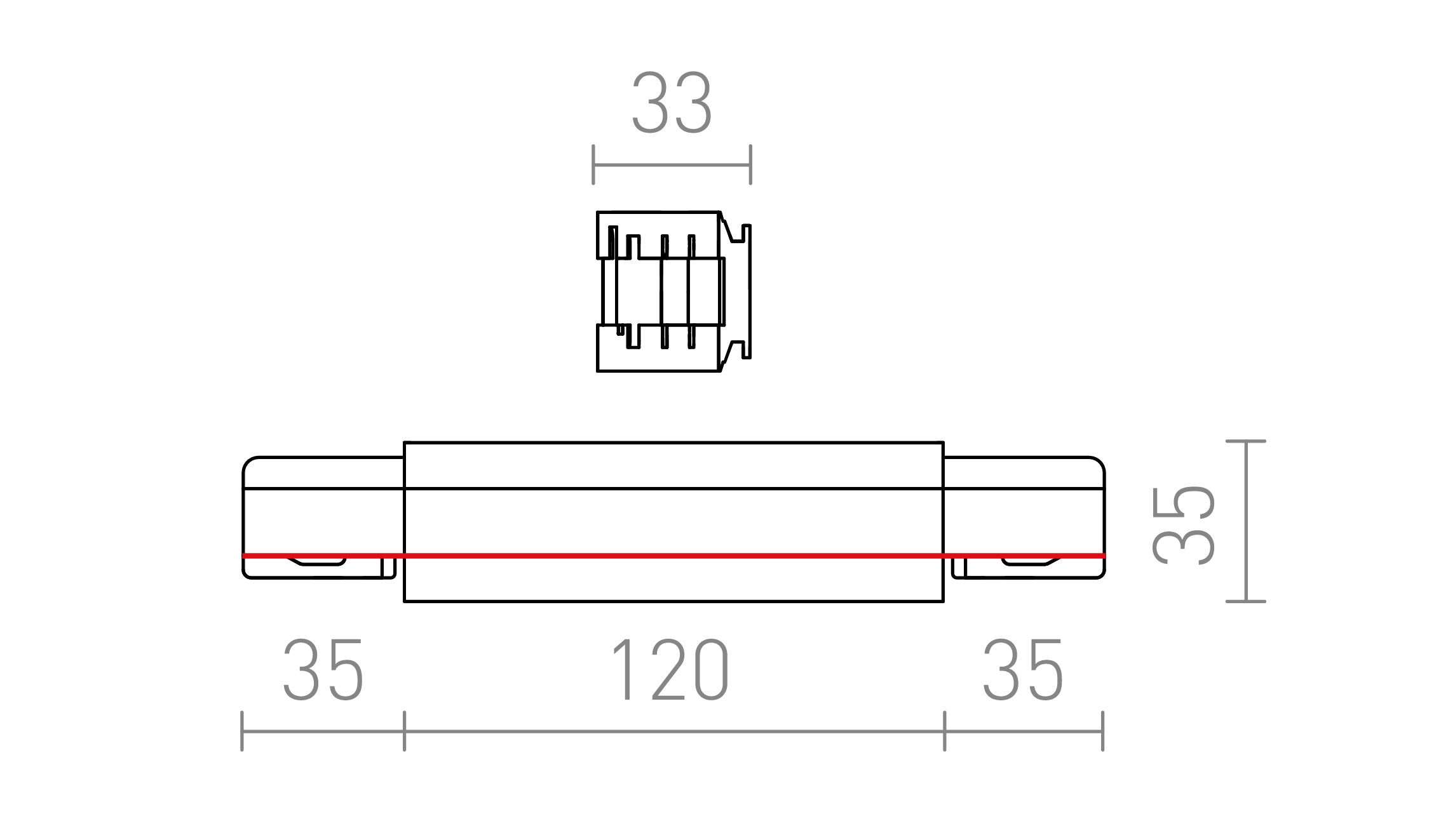 EUTRAC LÄNGSVERBINDER MIT EINSPEISEMÖGLICHKEIT - Product sketch