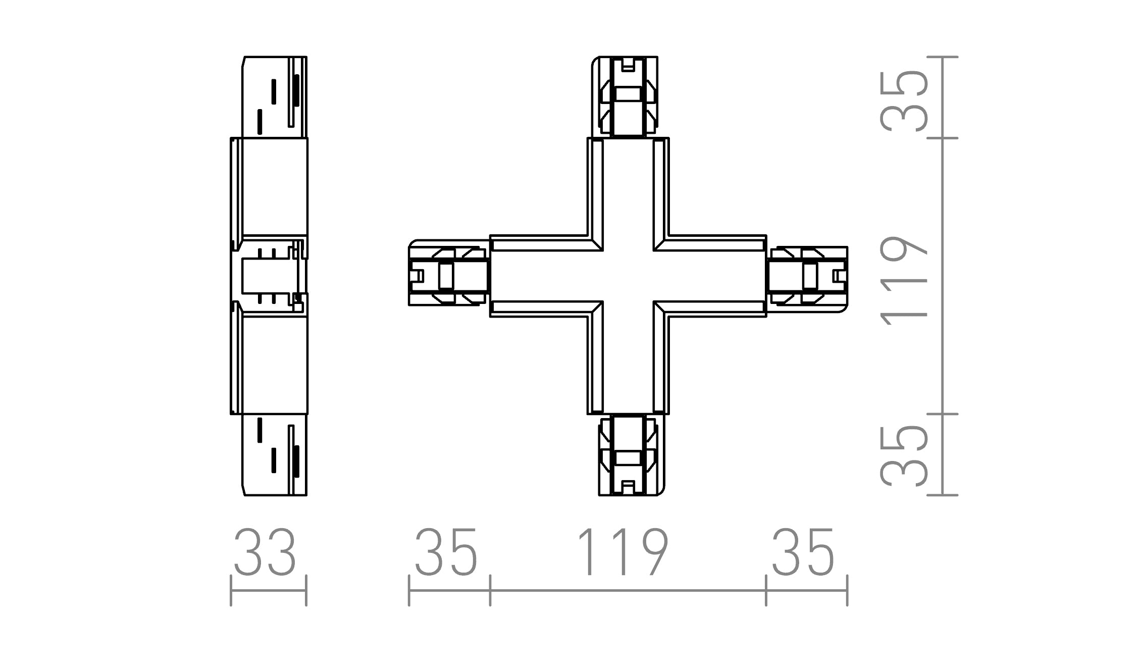 EUTRAC X Verbinder - Product sketch