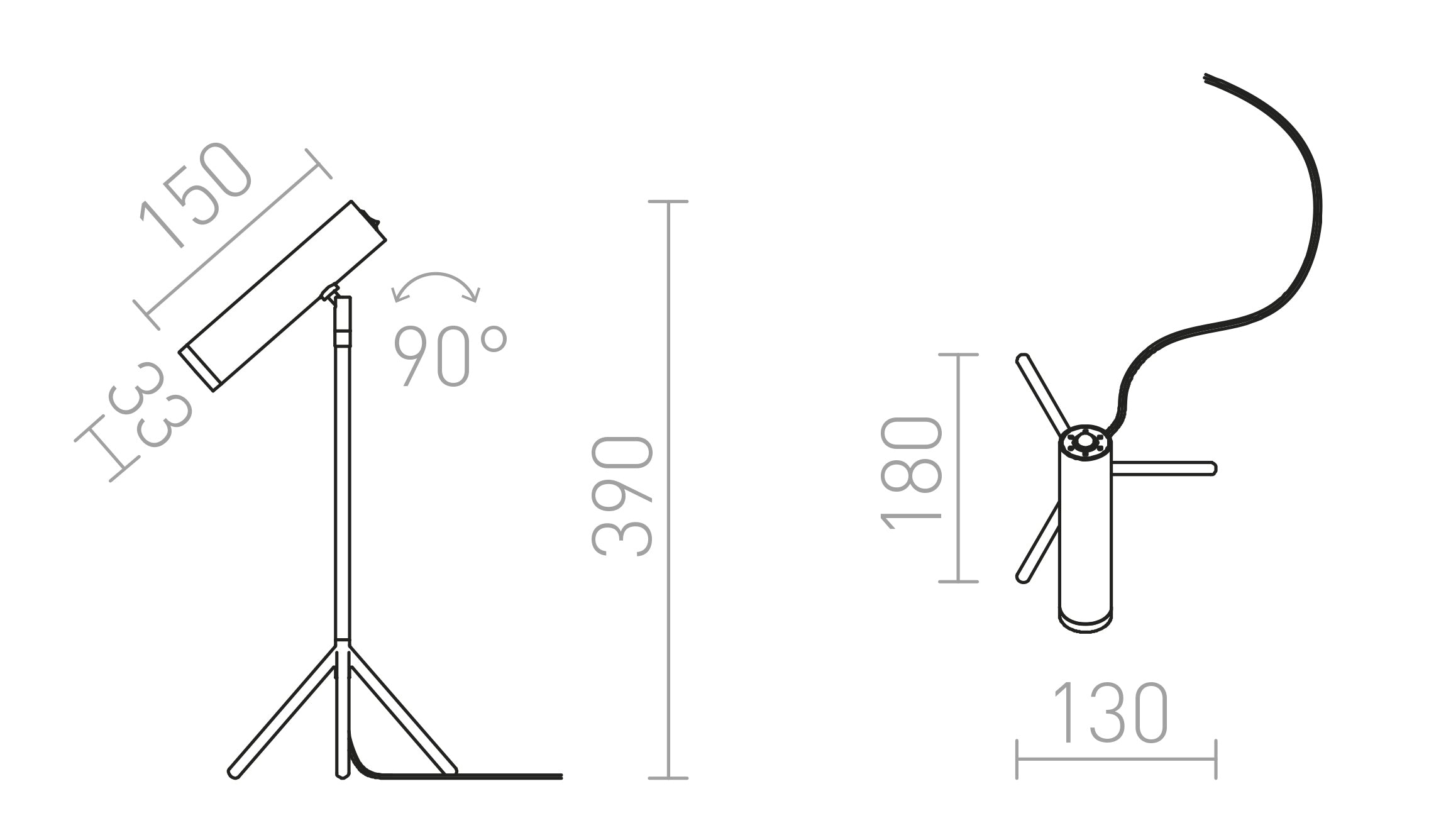 COZY TISCHLEUCHTE - Product sketch