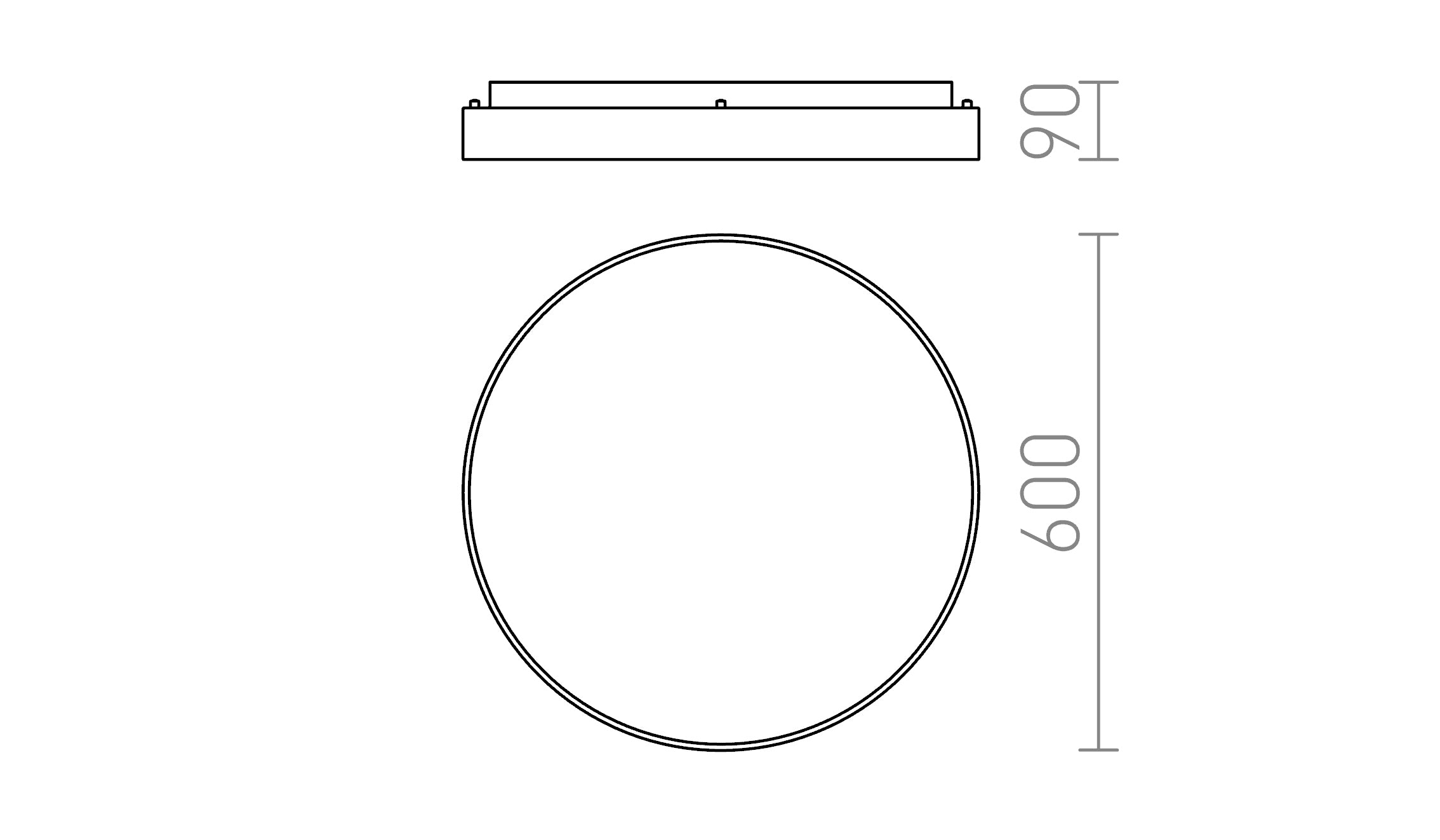 MENSA R 60 DECKENLEUCHTE - Product sketch
