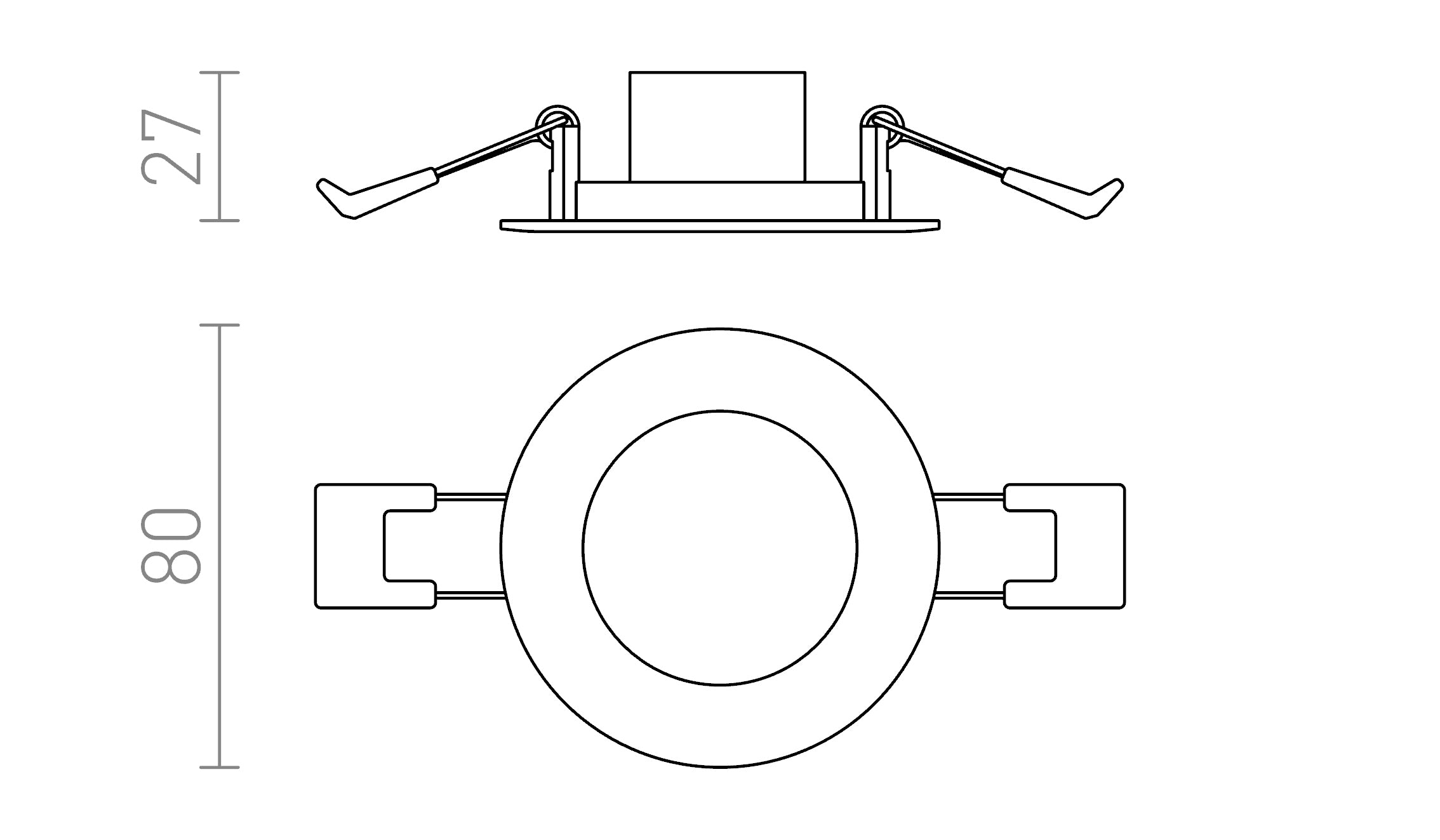 SLENDER R 8 EINBAULEUCHTE - Product sketch
