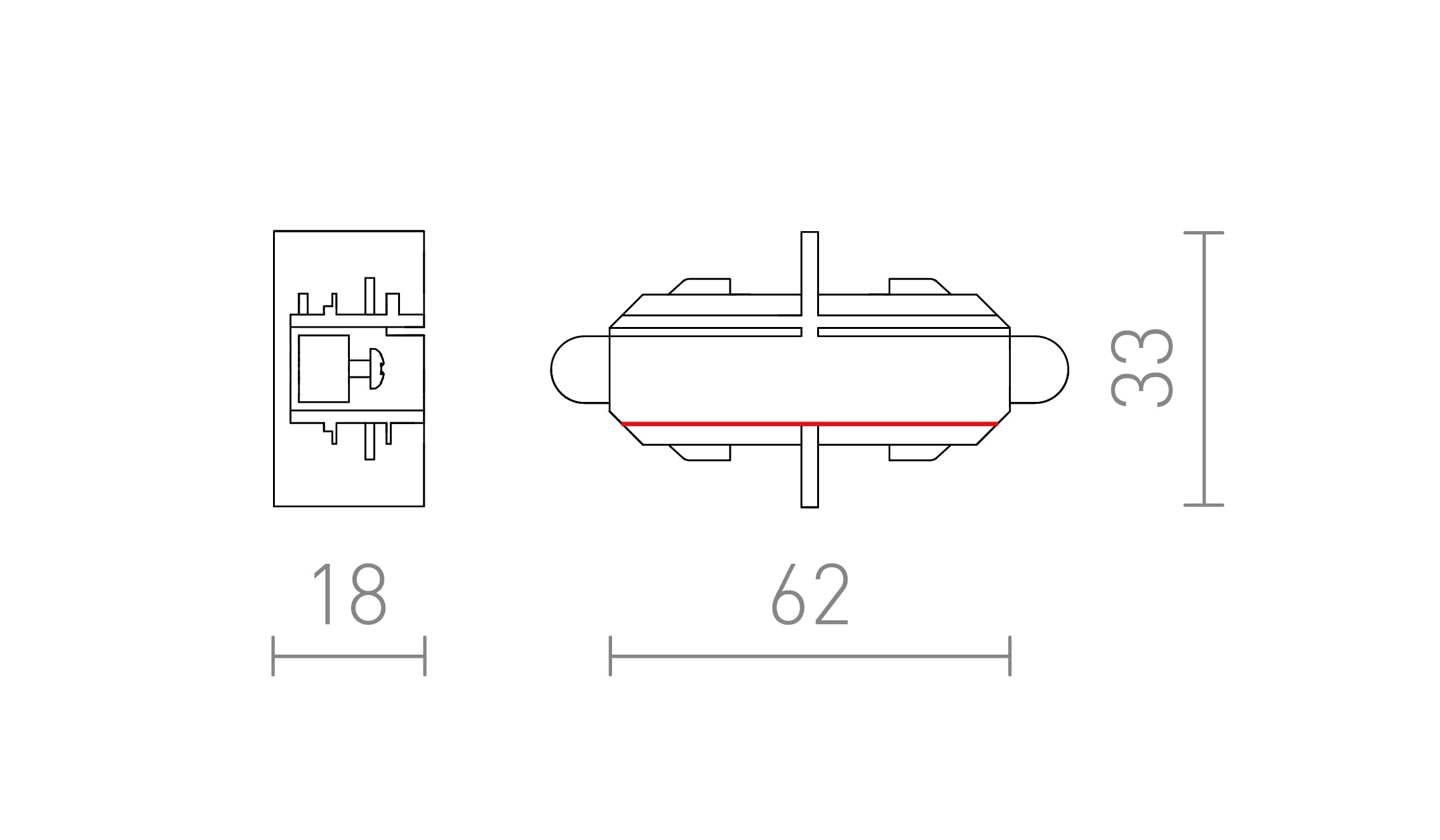 VERBINDER FÜR 1-PHASE-STROMSCHIENE - Product sketch