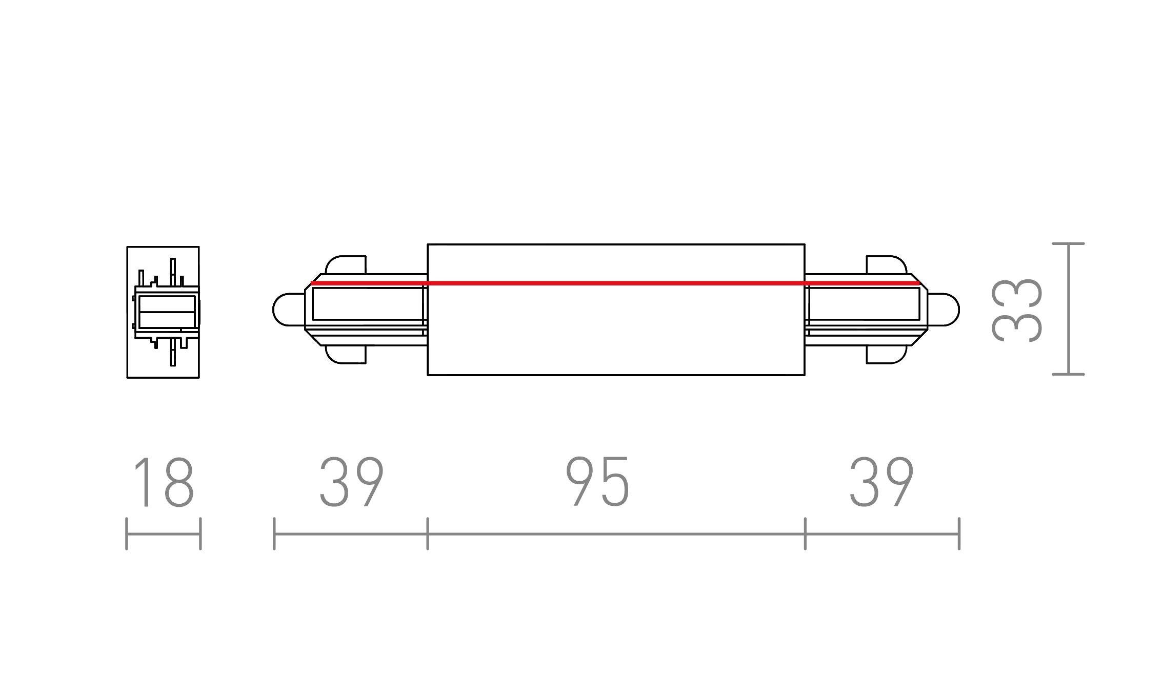 VERBINDER MIT EINSPEISUNG FÜR 1-PHASE-STROMSCHIENE - Product sketch