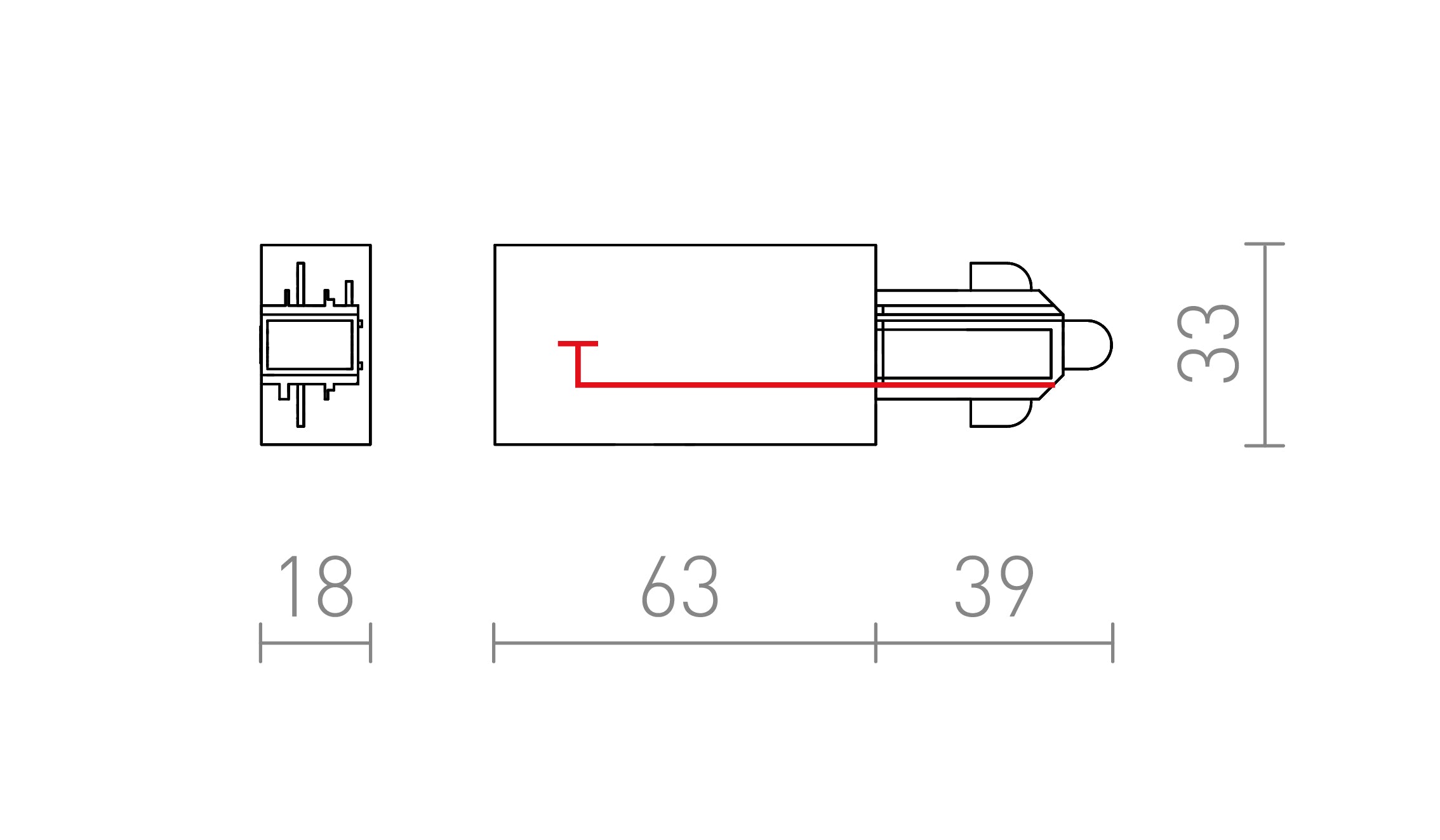 EINSPEISUNG FÜR 1-PHASE-STROMSCHIENE - Product sketch