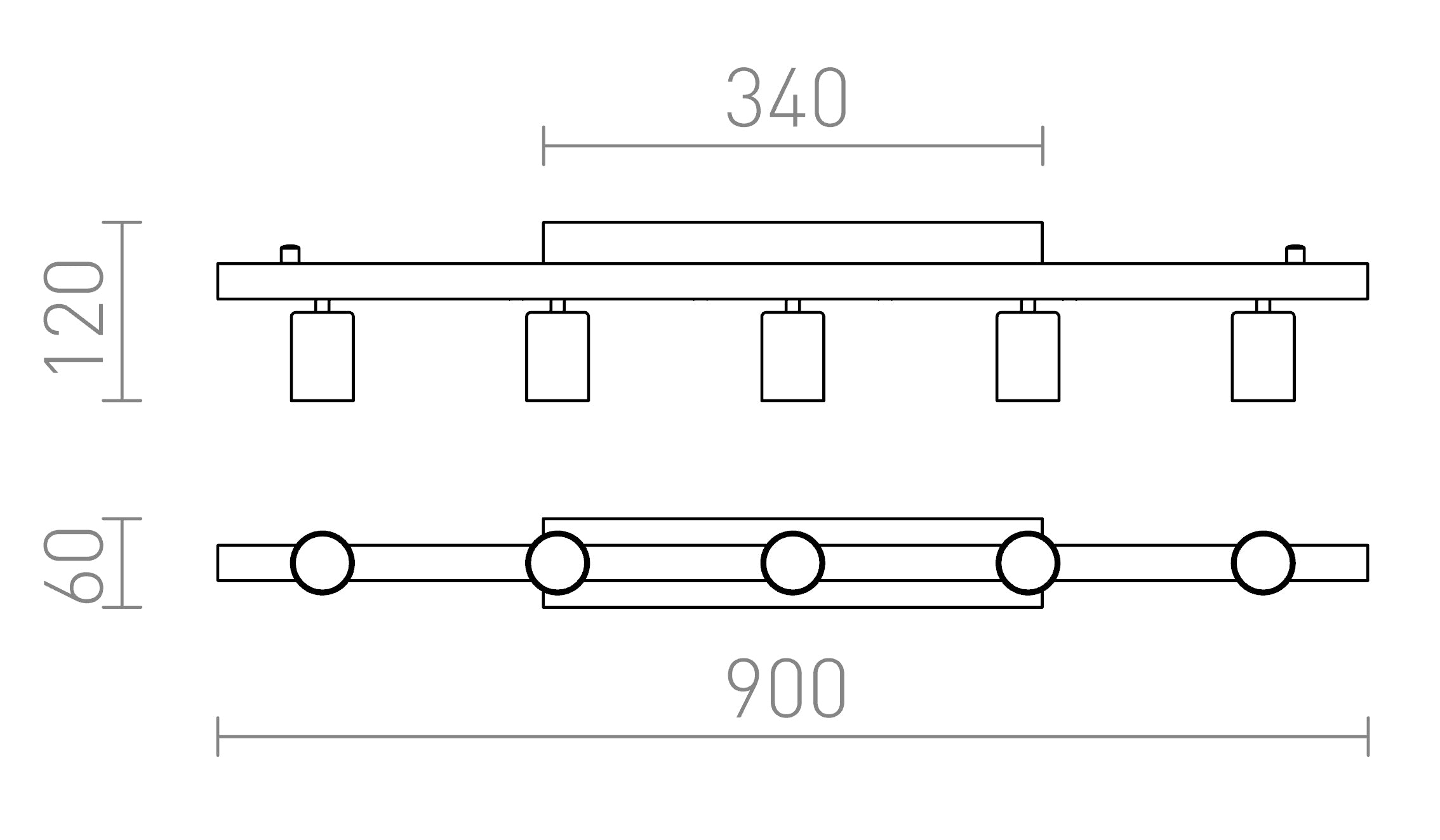RALLONG V DECKENLEUCHTE - Product sketch