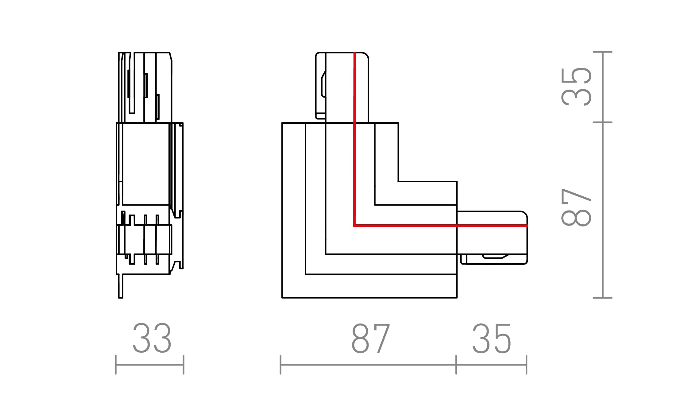 EUTRAC L Innenverbinder FÜR EINBAU -STROMSCHIENE - Product sketch