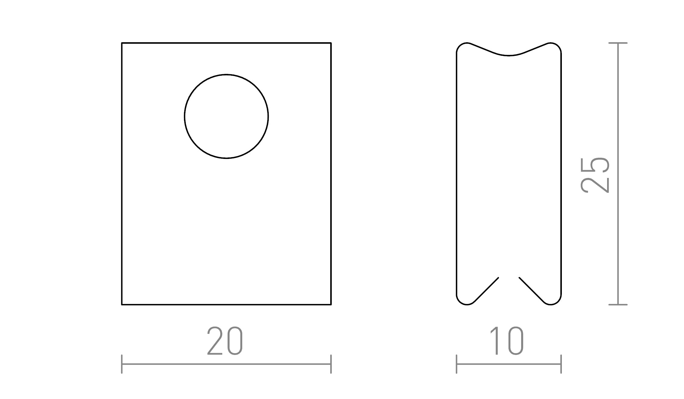 EUTRAC Federgriff FÜR EINBAU -STROMSCHIENE - Product sketch