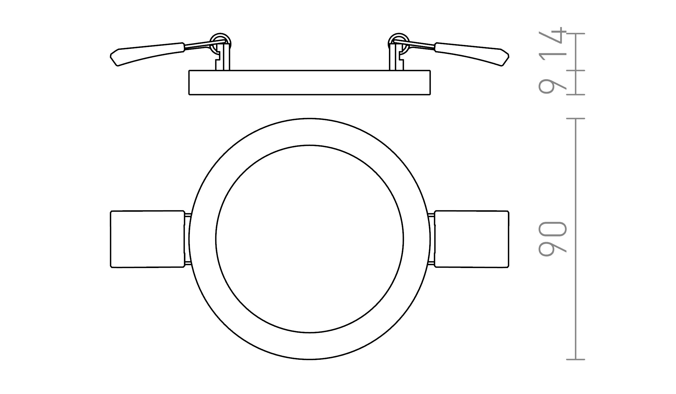 HUE R 9 DIM EINBAULEUCHTE - Product sketch