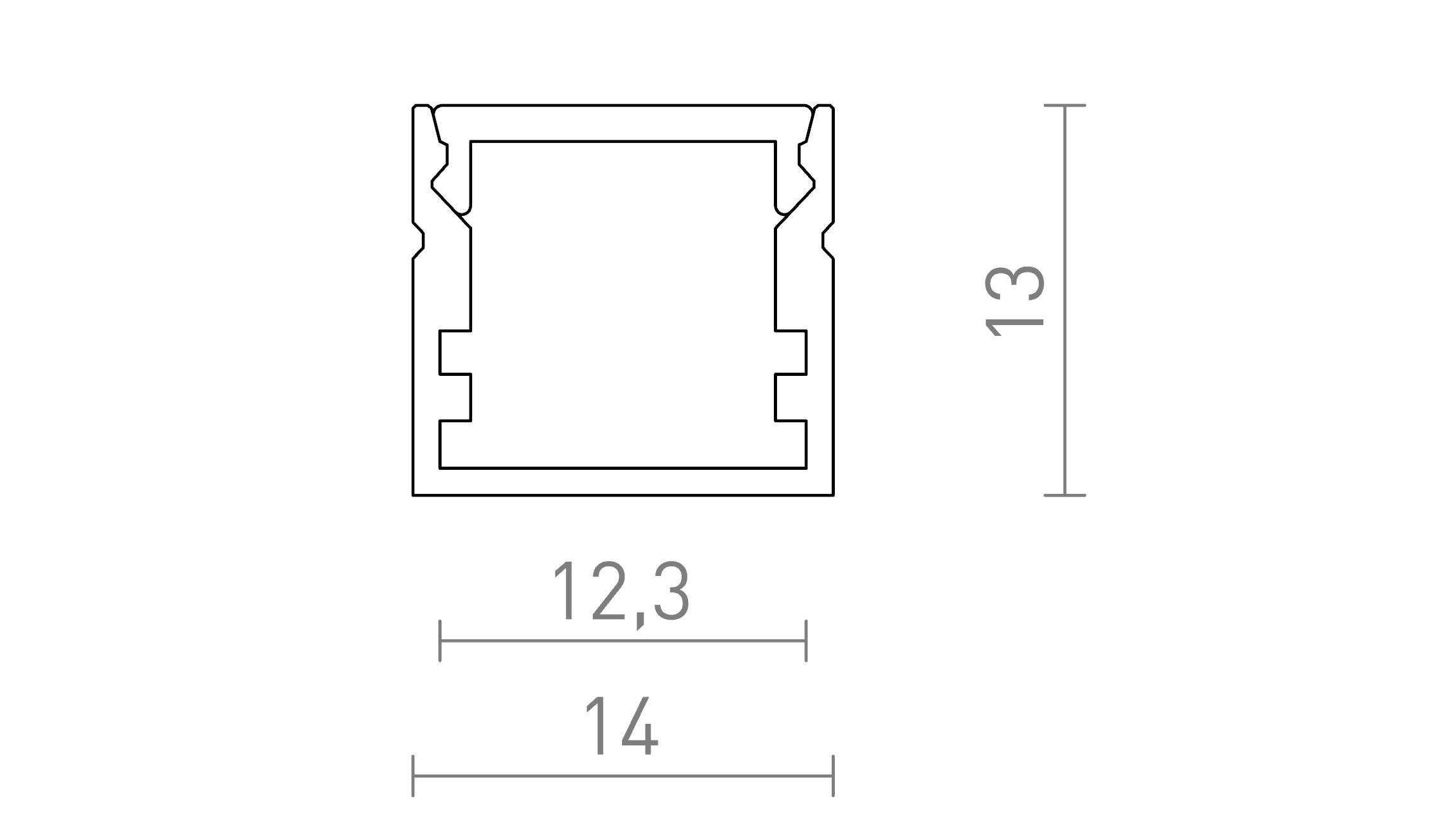 LED-Aufbauprofil C - Product sketch