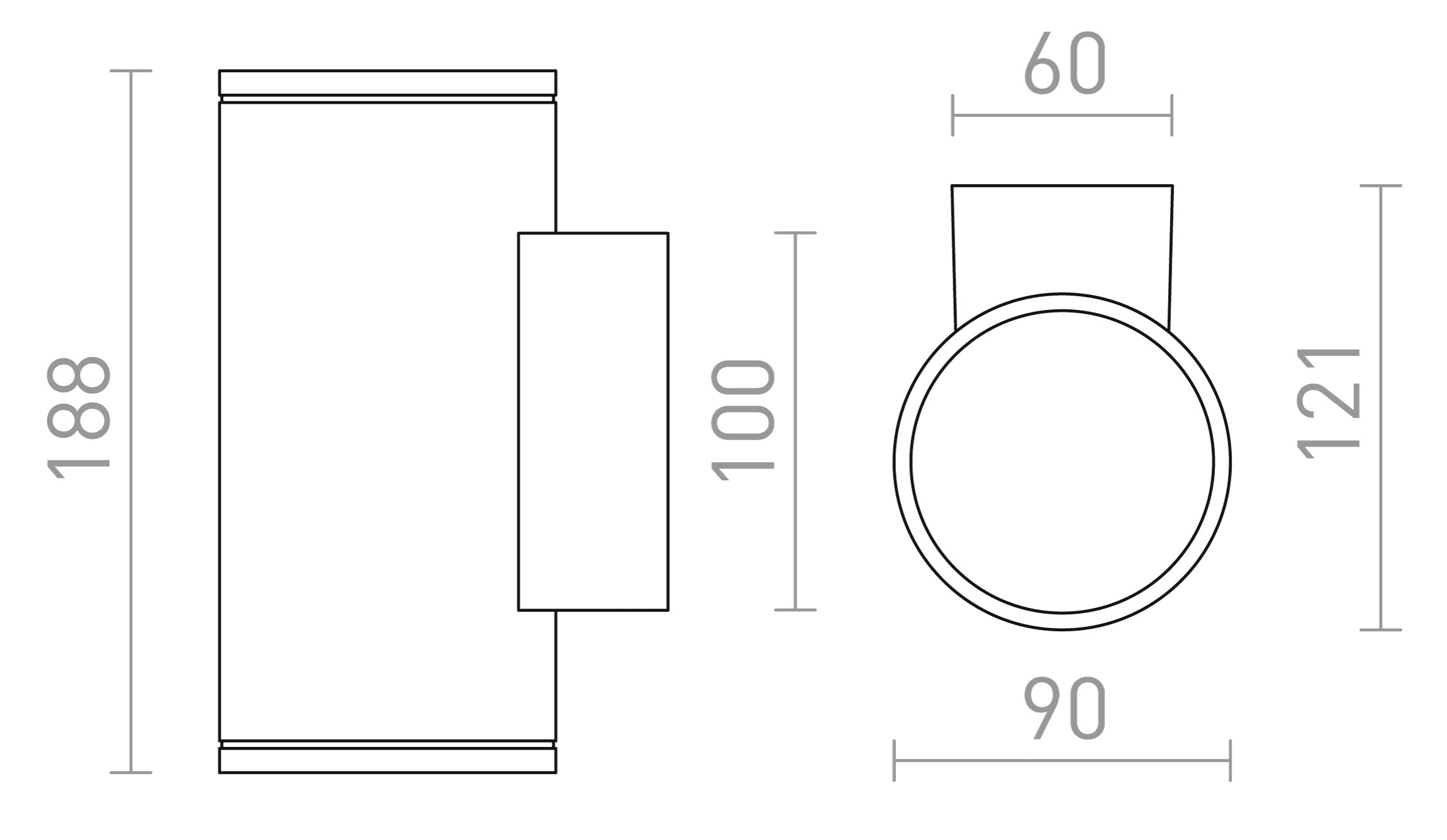 LIZZI II Wandleuchte lampe - Product sketch