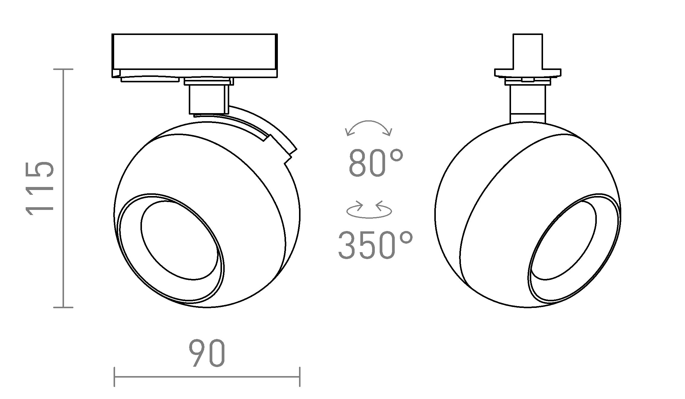 SIENA FÜR 1-PHASEN-STROMSCHIENE - Product sketch