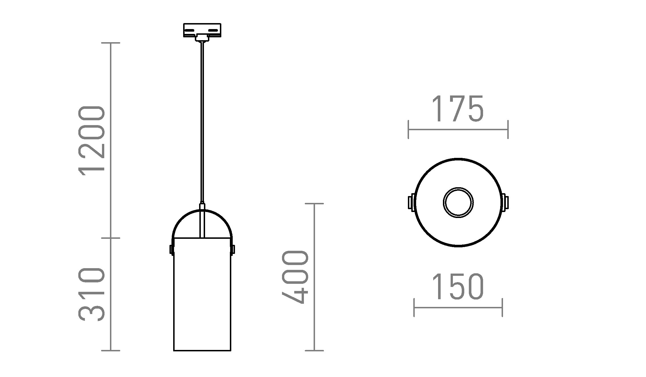 JULIETTA 31 FÜR 3-PHASEN-STROMSCHIENE - Product sketch