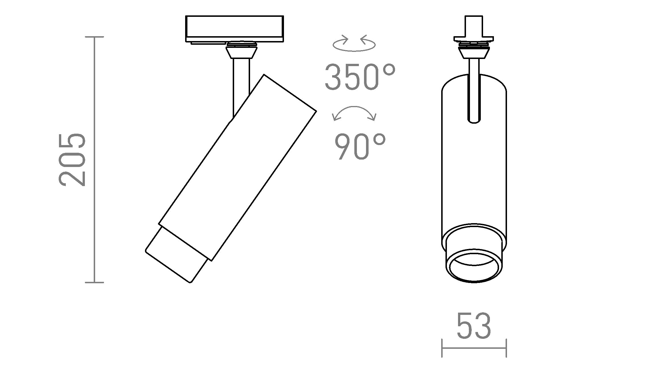 FOCUS 12 DIMB till 1-fas skena - Product sketch