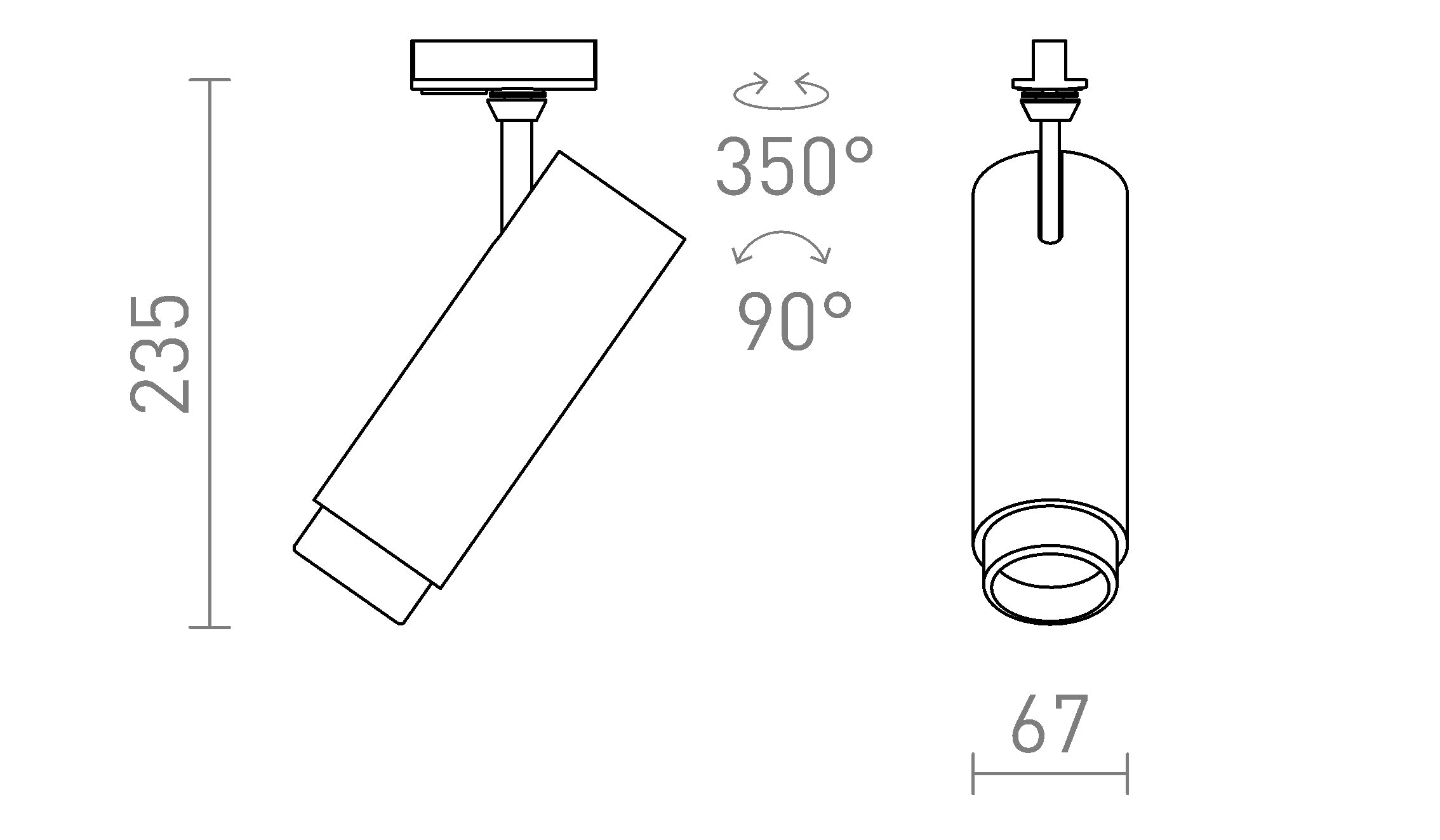 FOCUS 20 FÜR 1-PHASEN-STROMSCHIENE - Product sketch