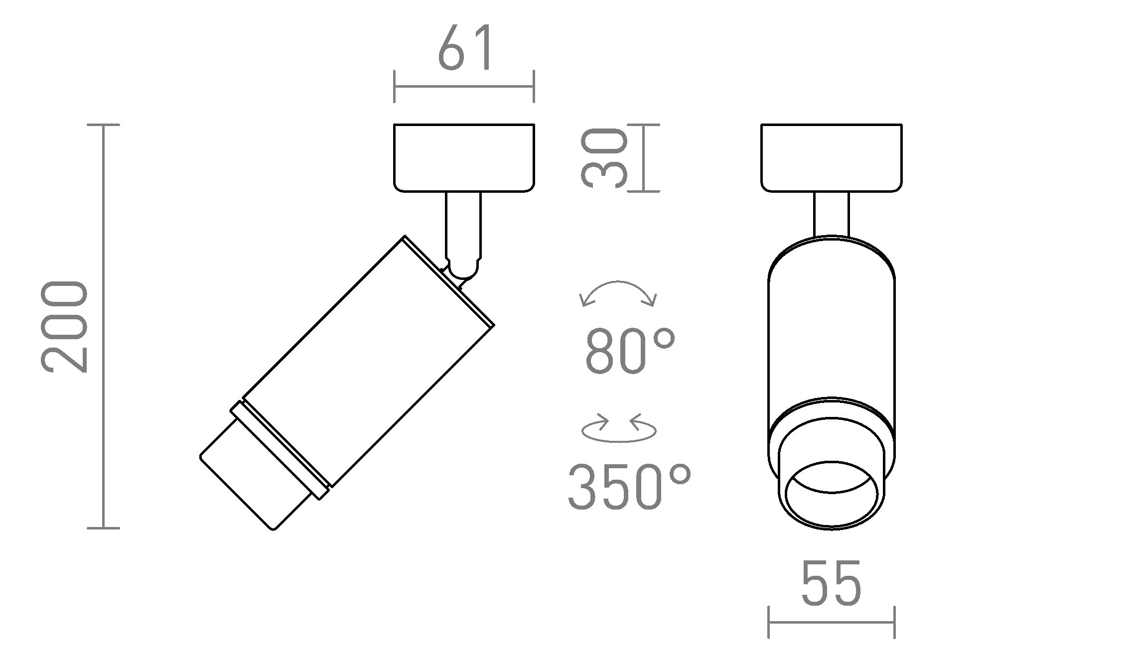 OPTIMUS 2 DECKENLEUCHTE - Product sketch