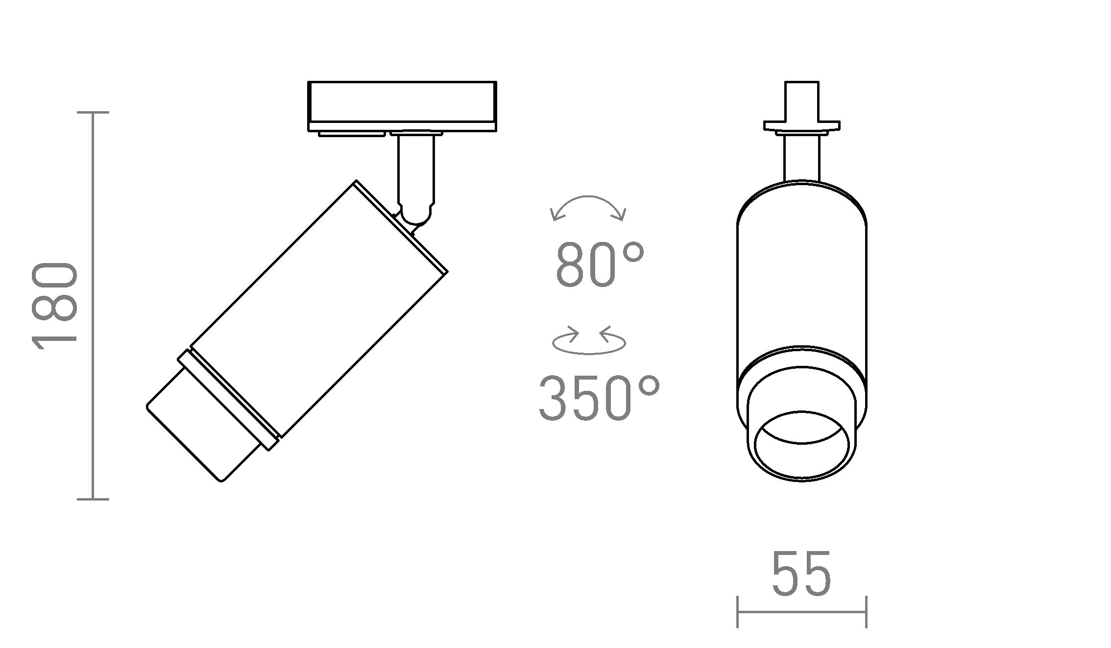 OPTIMUS 2 FÜR 1-PHASEN-STROMSCHIENE - Product sketch