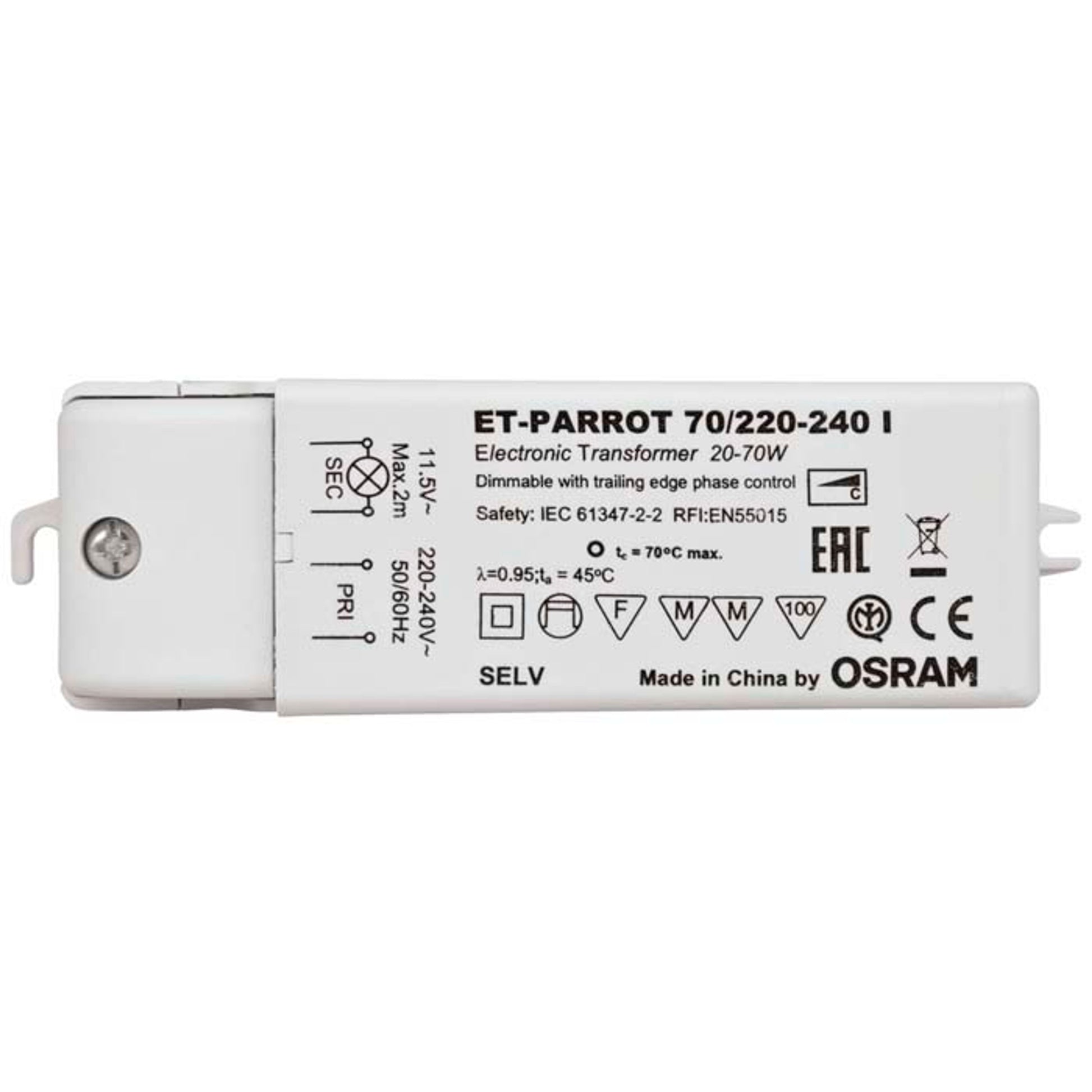RENDL lighting accessorie TRAFO 20-70W 12V AC DIMM  12V 70W G13002 2