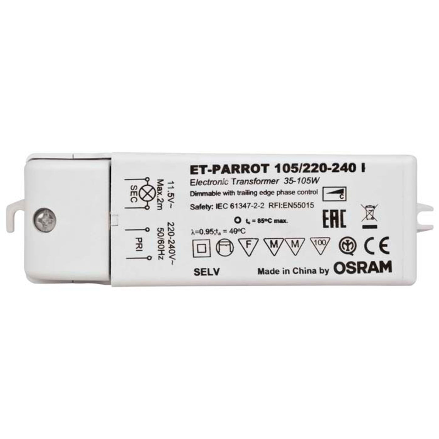 RENDL lighting accessorie TRAFO 35-105W 12V AC DIMM  12V 105W G13003 2