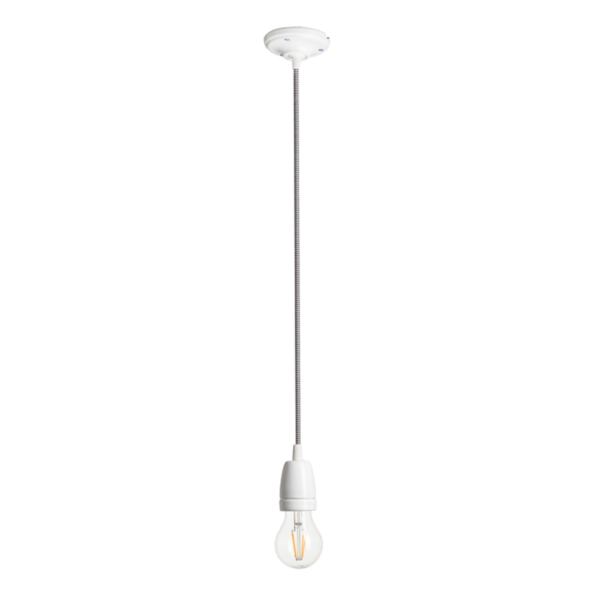 RENDL shades, shade bases, pendent sets FABIO pendant set black/white porcelain 230V LED E27 15W R10617 8