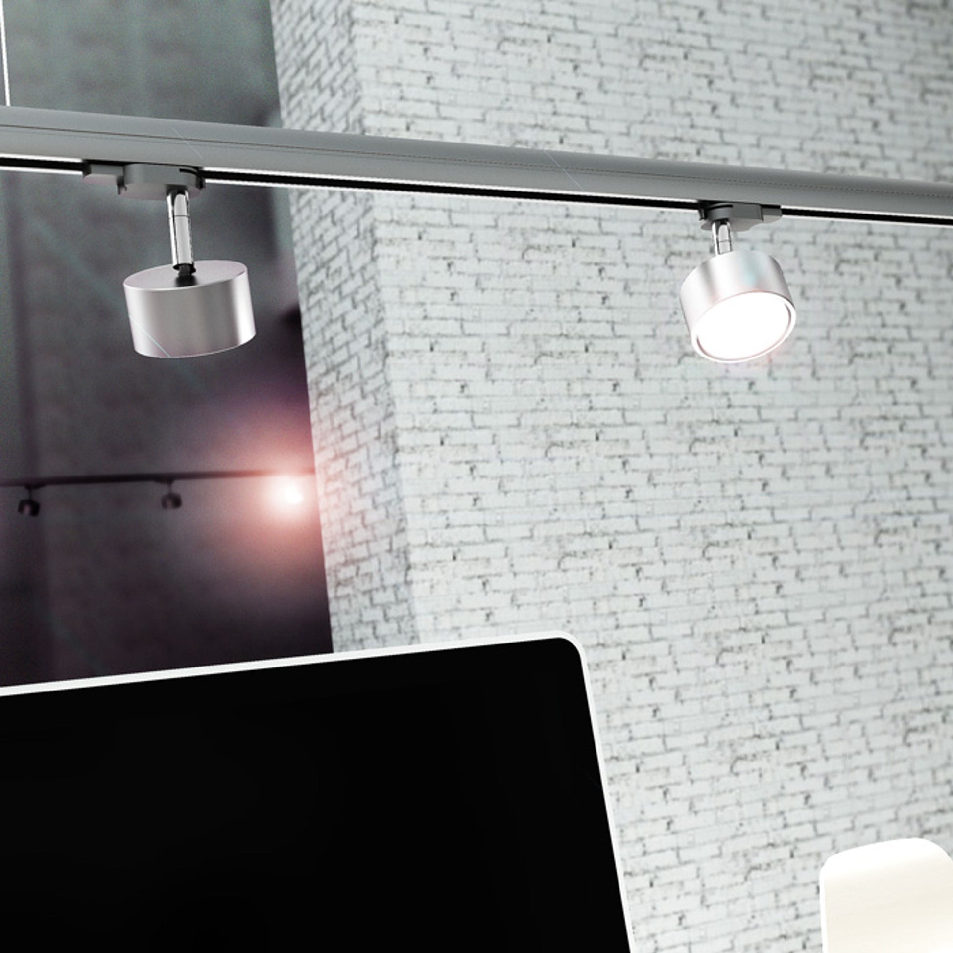 RENDL 3-circuit track system PIXIE for 3-circuit tracks silver grey chrome 230V LED GX53 7W R10640 6