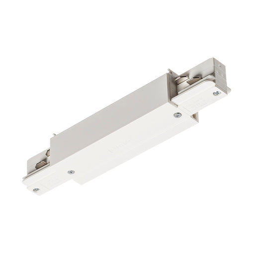 RENDL 3-circuit track system EUTRAC straight connector with feed-in white 230V  R11320 1